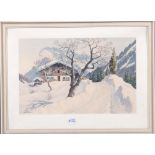 Josef Süssmeier (1897-1971). Winterlandschaft. Aquarell/Papier, li./u./sign./bez. „München“, hi./