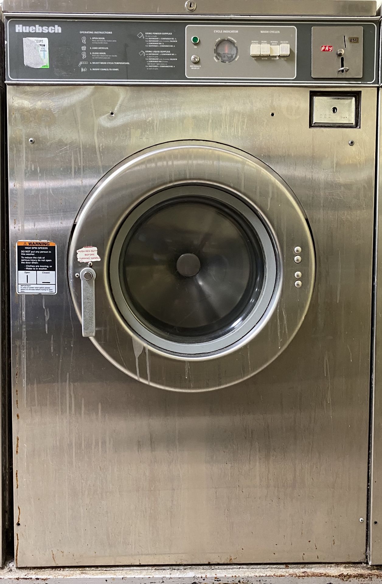 HUEBSCH HC35MD2OU20001 COMMERCIAL COIN OPERATED WASHING MACHINE