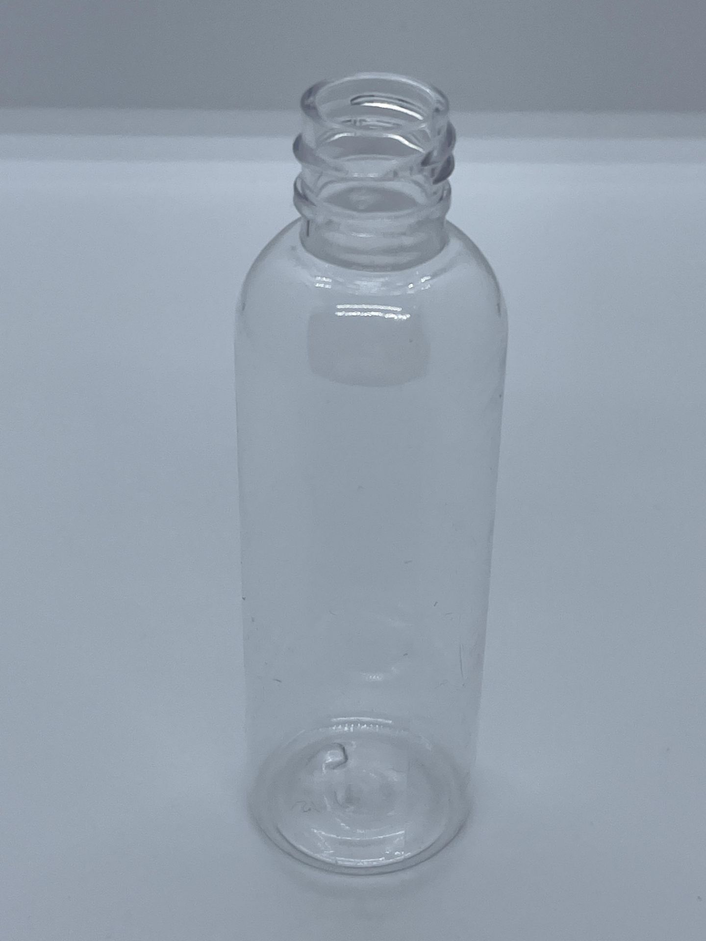 99,500 - Clear Plastic Bullet 2 oz Empty Bottles, 18-410 Threading Neck, 4.25" Tall 1.25" Diameter - Image 2 of 5