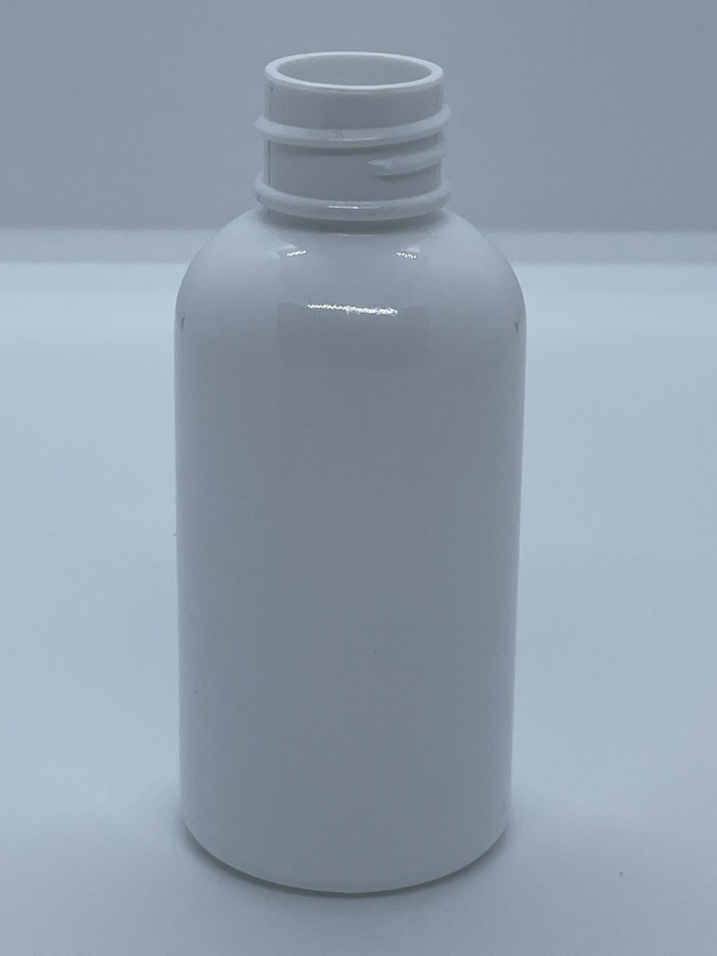 32,000 - White Plastic Bullet 2 oz Empty Bottles, 20-410 Threading Neck, 3.25" Tall, 1.25" Diameter - Image 7 of 8