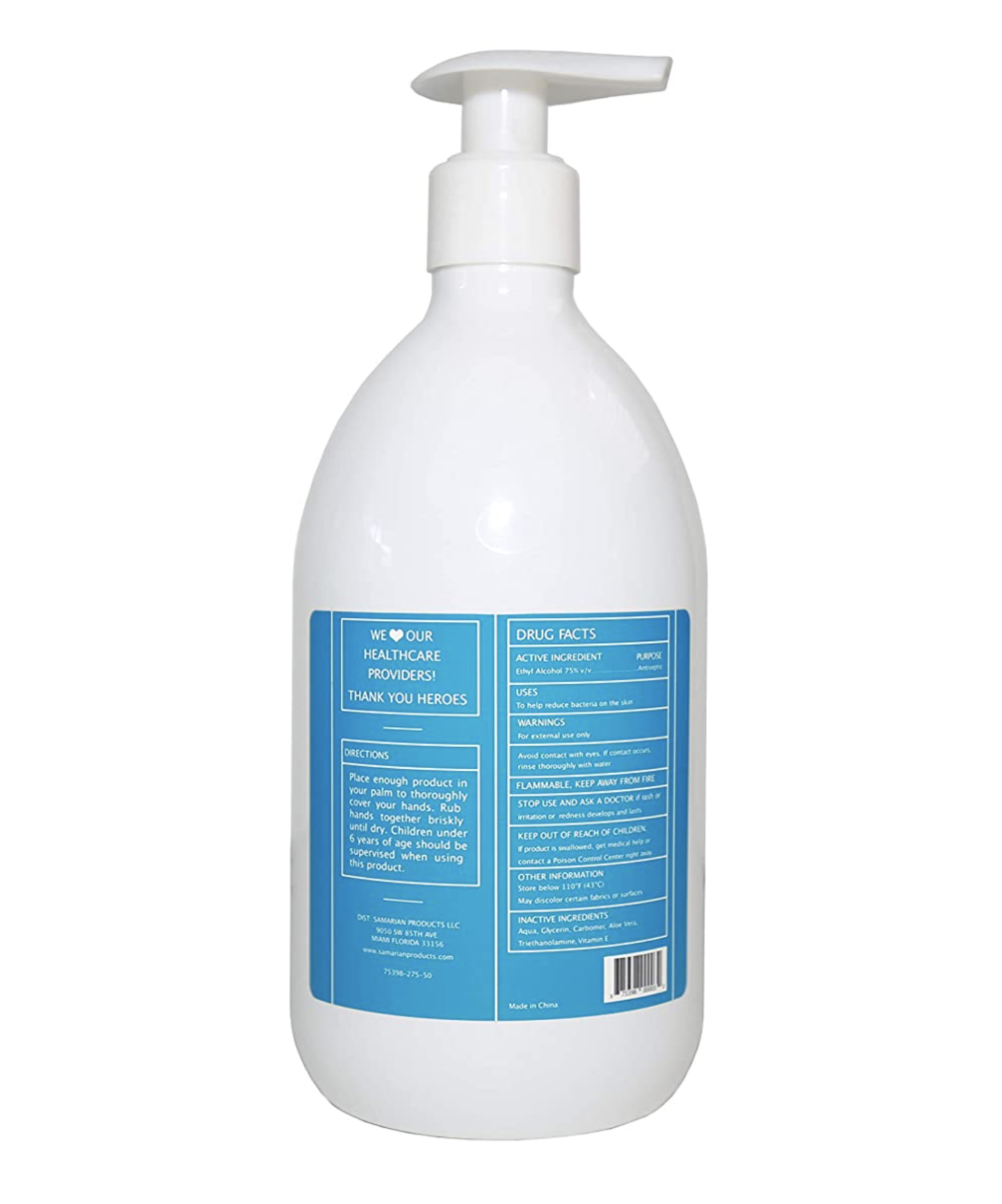 3,250 Bottles of H2One Pump Bottle Hand Sanitizer Gel, 500 ML, 16.9 OZ, 75% Alcohol Based (Ethanol) - Image 2 of 2