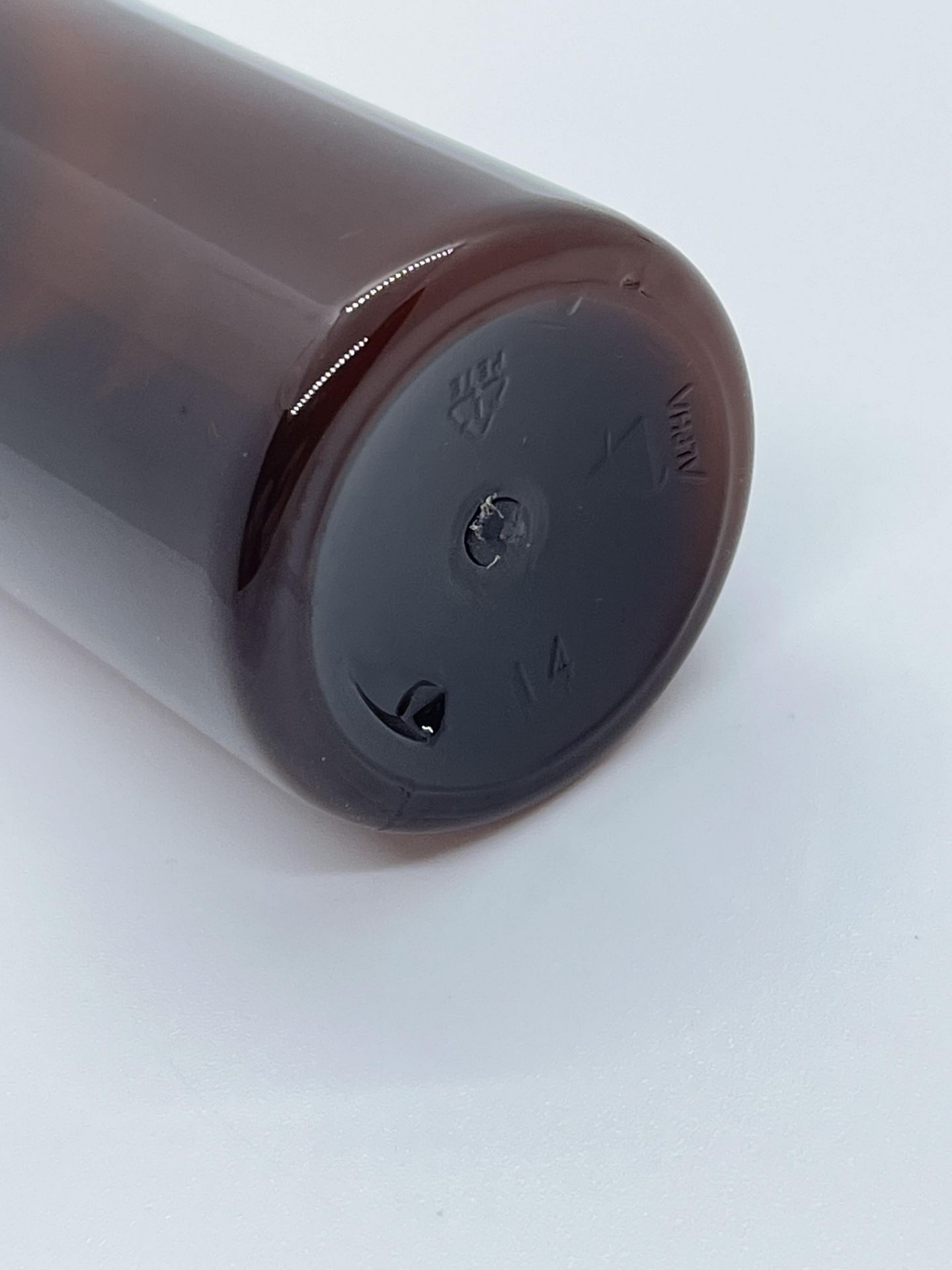 32,000 - Amber Cylinder Plastic 2 oz Empty Bottles, 20-410 Threading Neck, 2.25" Tall x 1 3/8" - Image 4 of 4