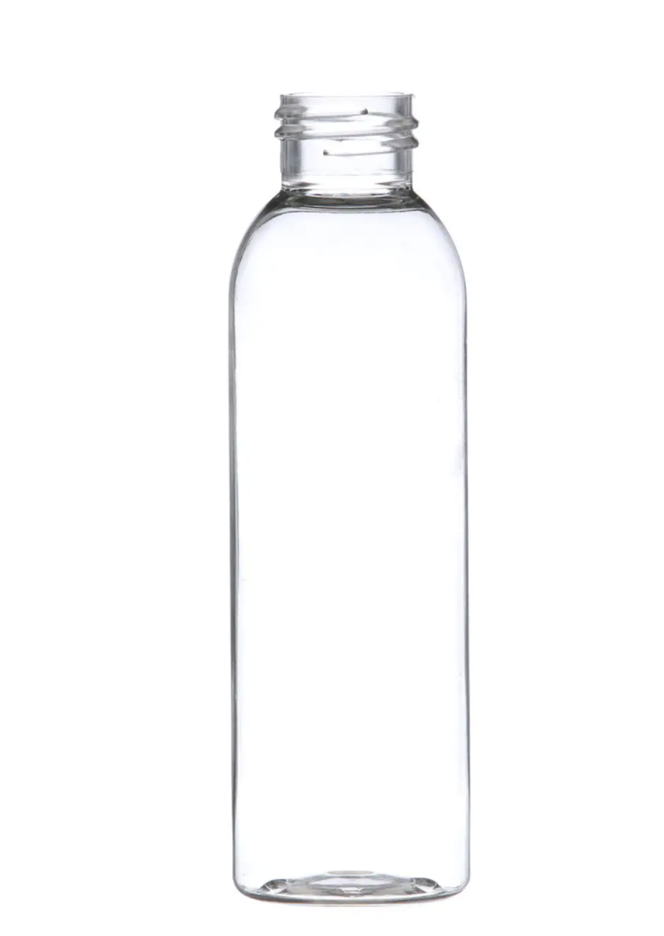 96,000 - Clear Plastic Bullet 4 oz Empty Bottles, 24-410 Threading Neck, 5" Tall, 1 5/8" Diameter