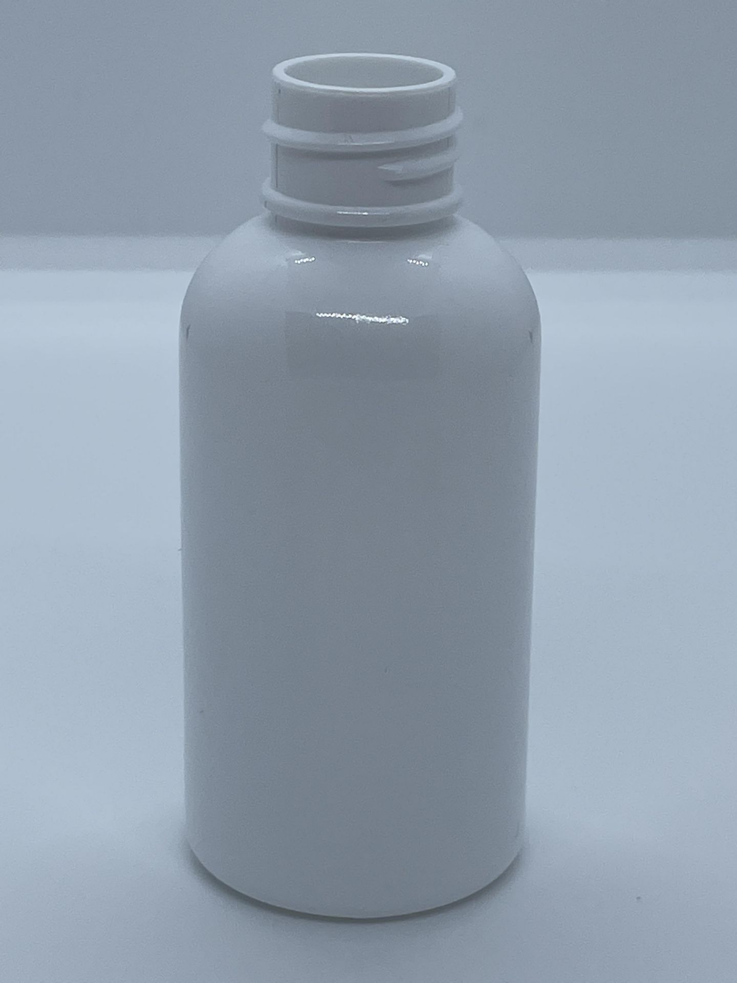 32,000 - White Plastic Bullet 2 oz Empty Bottles, 20-410 Threading Neck, 3.25" Tall, 1.25" Diameter - Image 3 of 4