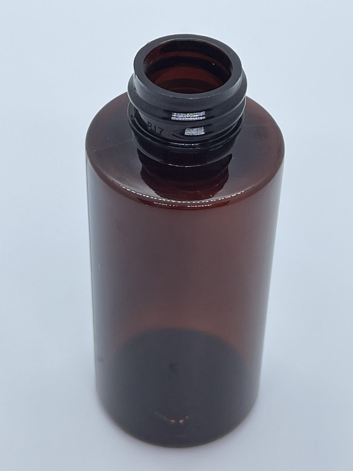 32,000 - Amber Cylinder Plastic 2 oz Empty Bottles, 20-410 Threading Neck, 2.25" Tall x 1 3/8" - Image 2 of 4