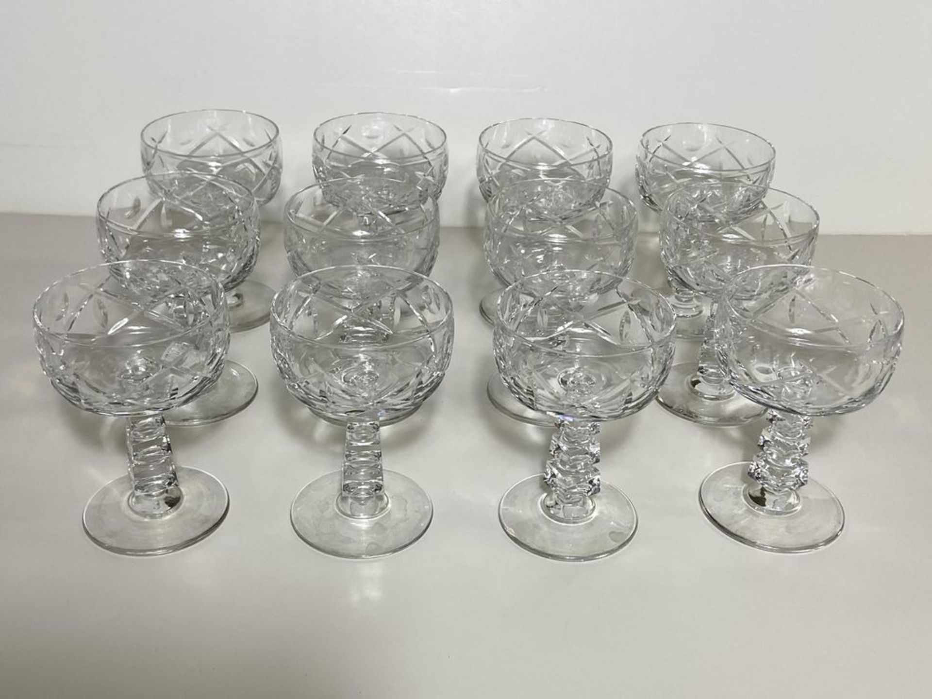 Set of 12 Crystal Glasses, Wine Goblets  BXB