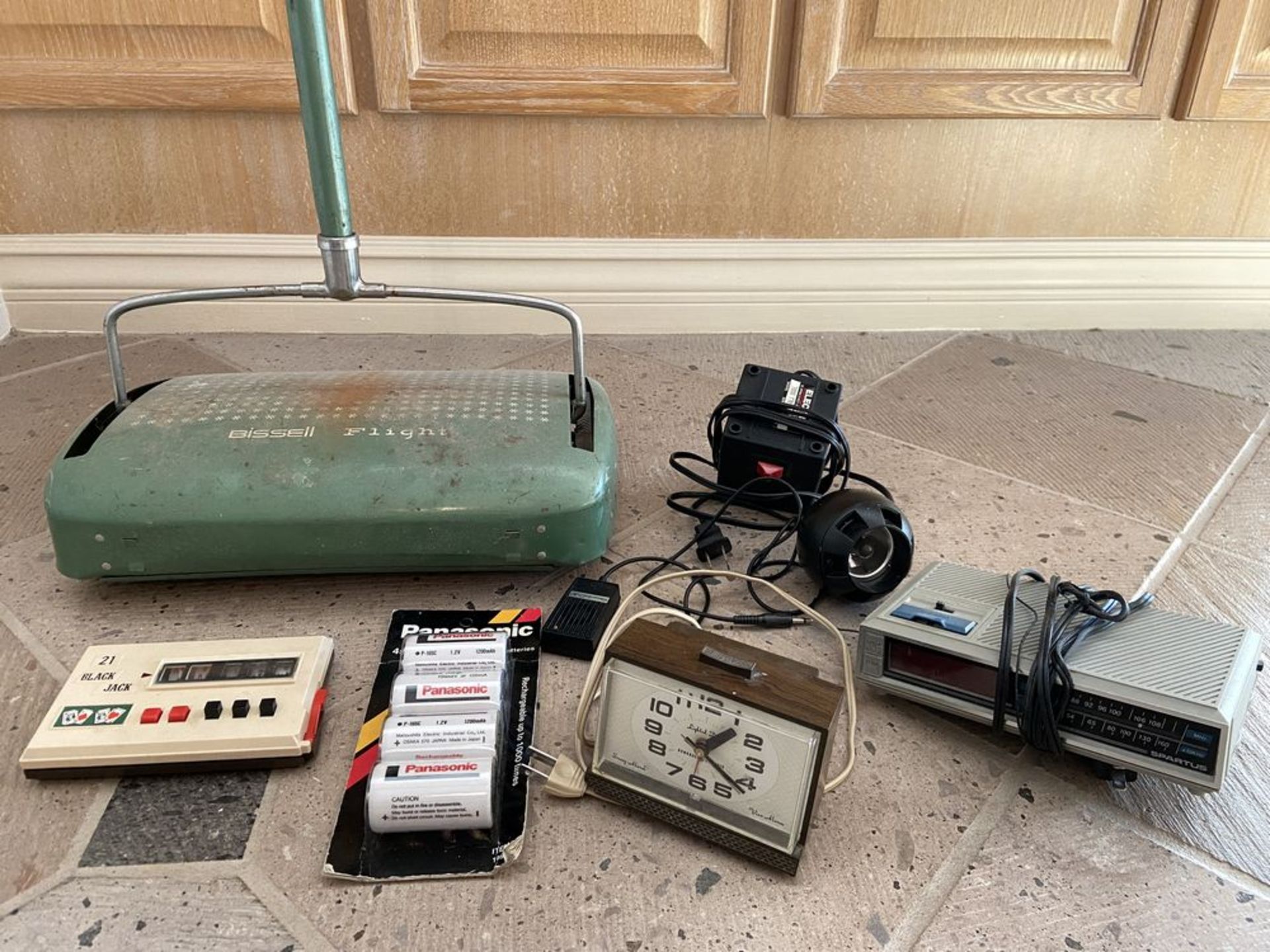 Vintage Collection of Electronics and Home Items (Incuding Bissell Flight Broom, Alarms, Etc) Lt50