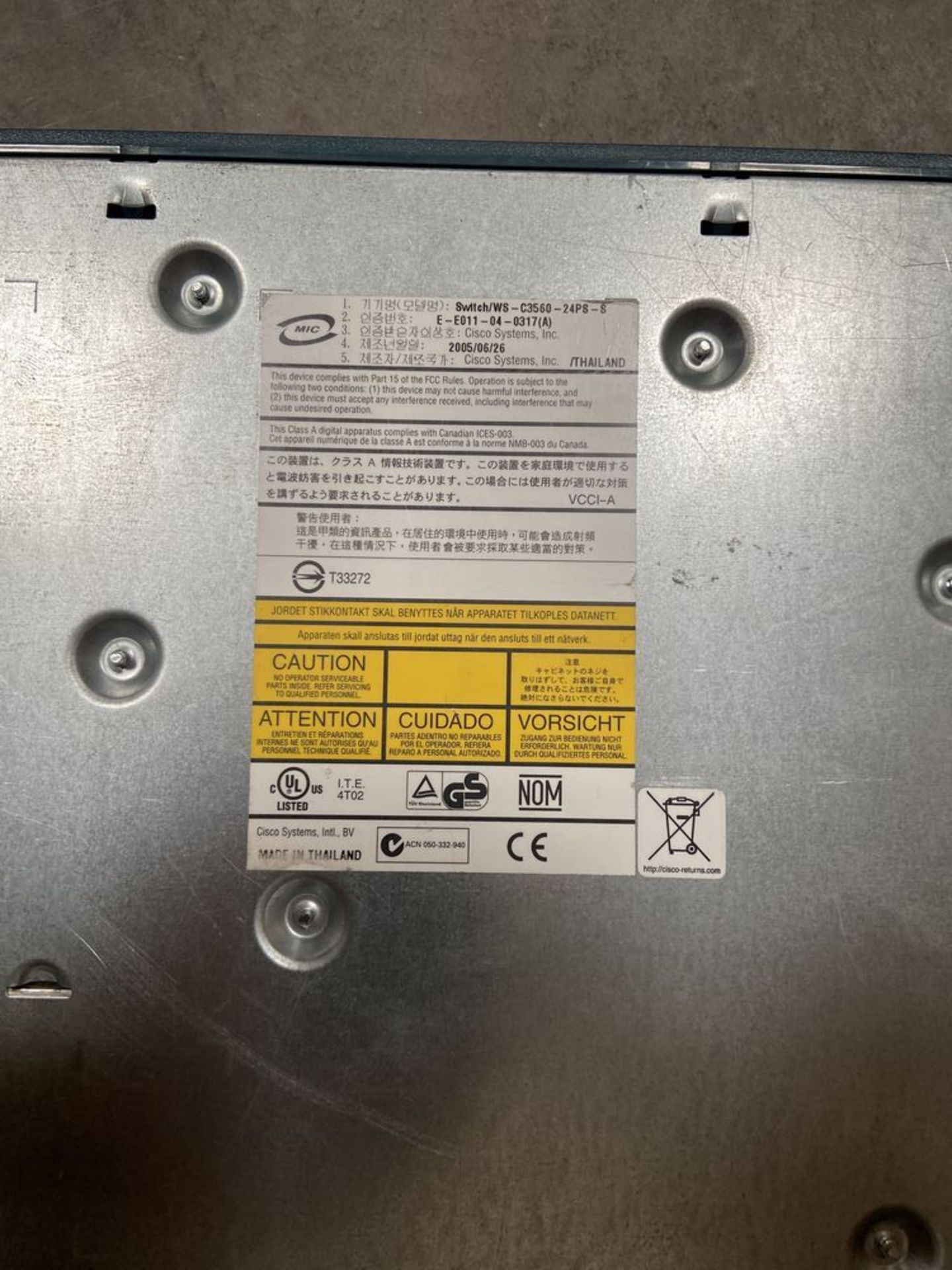 Catalyst 3560 Series PoE-24 Networking Equipment Switch/WS-C3560-24PS-S - Image 6 of 6