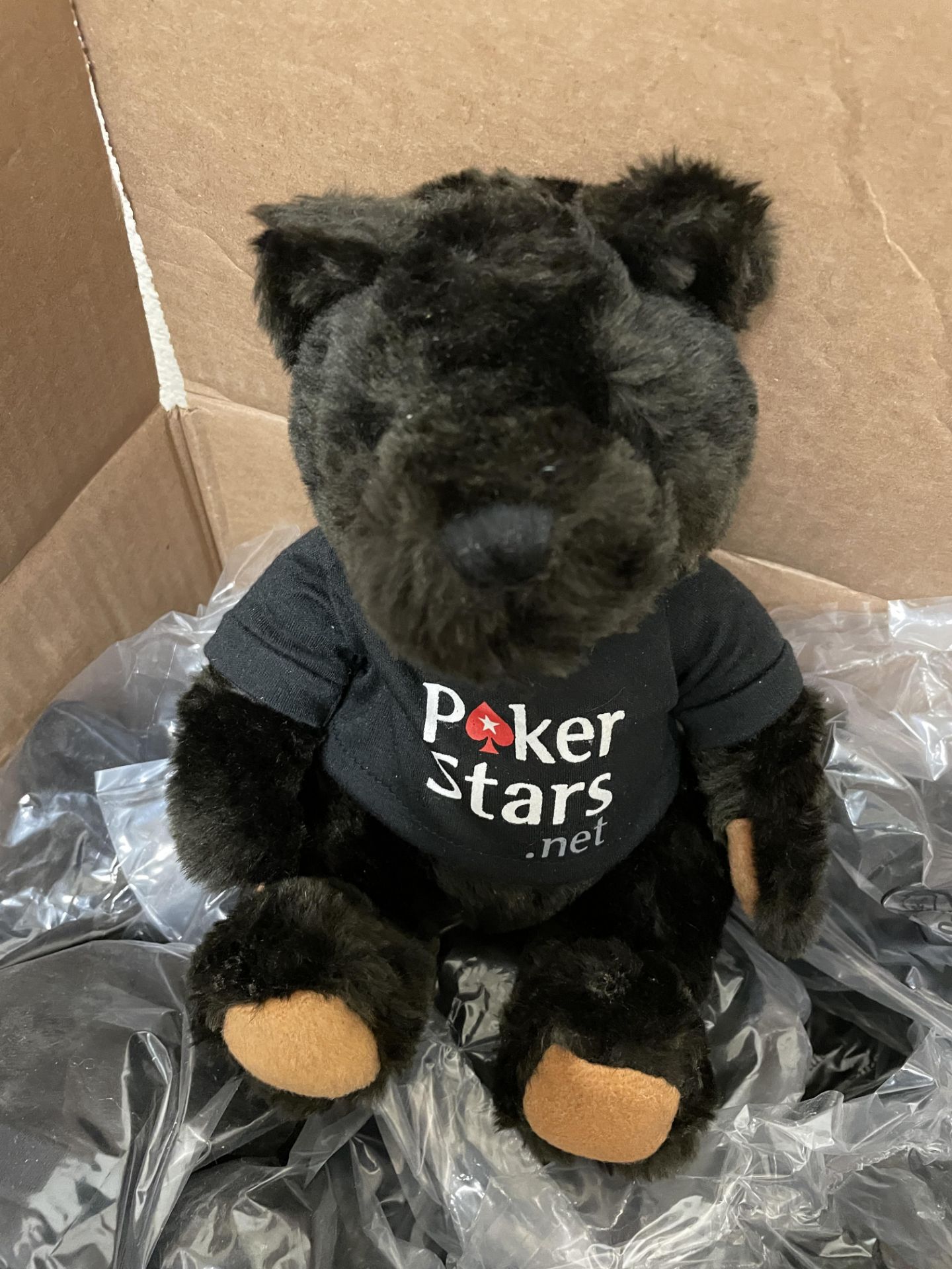 56 Black Teddy Bear Stuffed Animals in Removable Branded T-Shirt, Approximately 9" Tall - Image 3 of 7