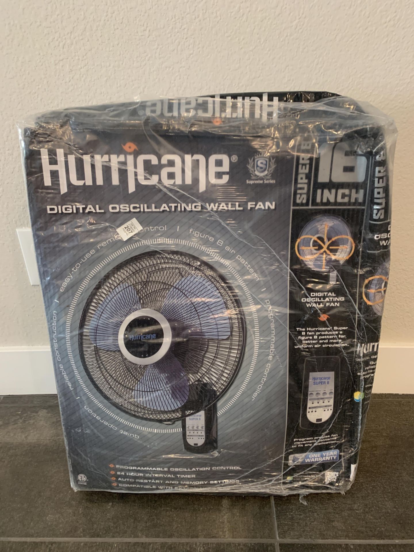 BRAND NEW HURRICANE DIGITAL OSCILLATING WALL FAN