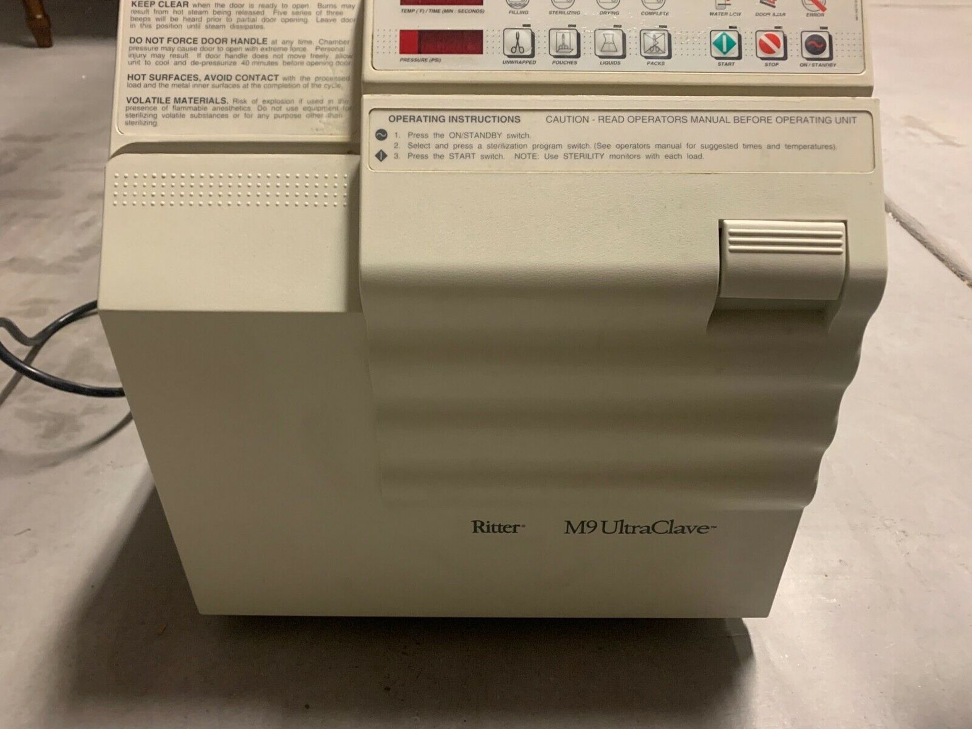 Midmark Ritter M9 Ultraclave Sterilizer Automatic Autoclave M9-001 ( Dental Medical Use ) - Image 6 of 8