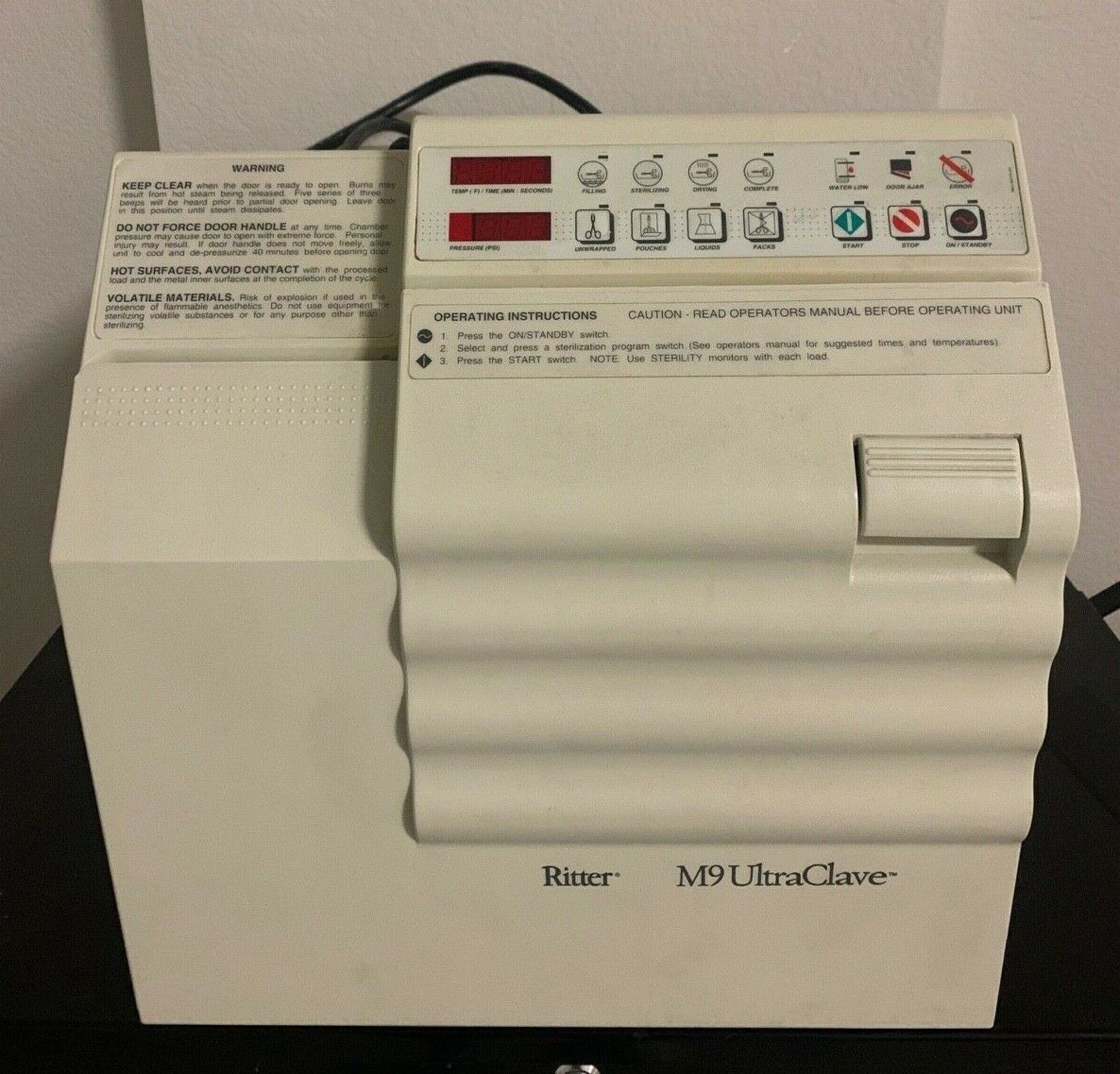 Midmark Ritter M9 Ultraclave Sterilizer Automatic Autoclave M9-001 ( Dental Medical Use ) - Image 8 of 8