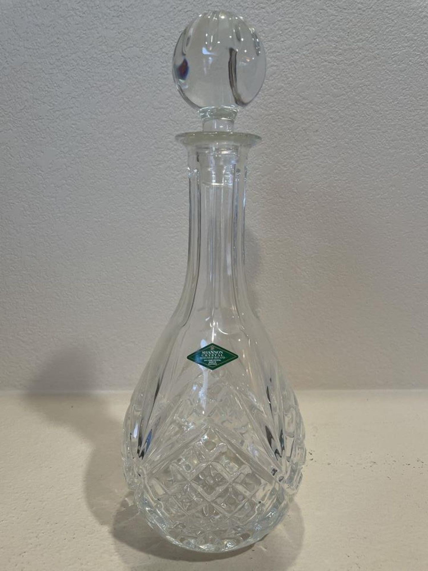Shannon Crystal Wine Carafe with Lid, Made in Slovakia - 13 x 5"