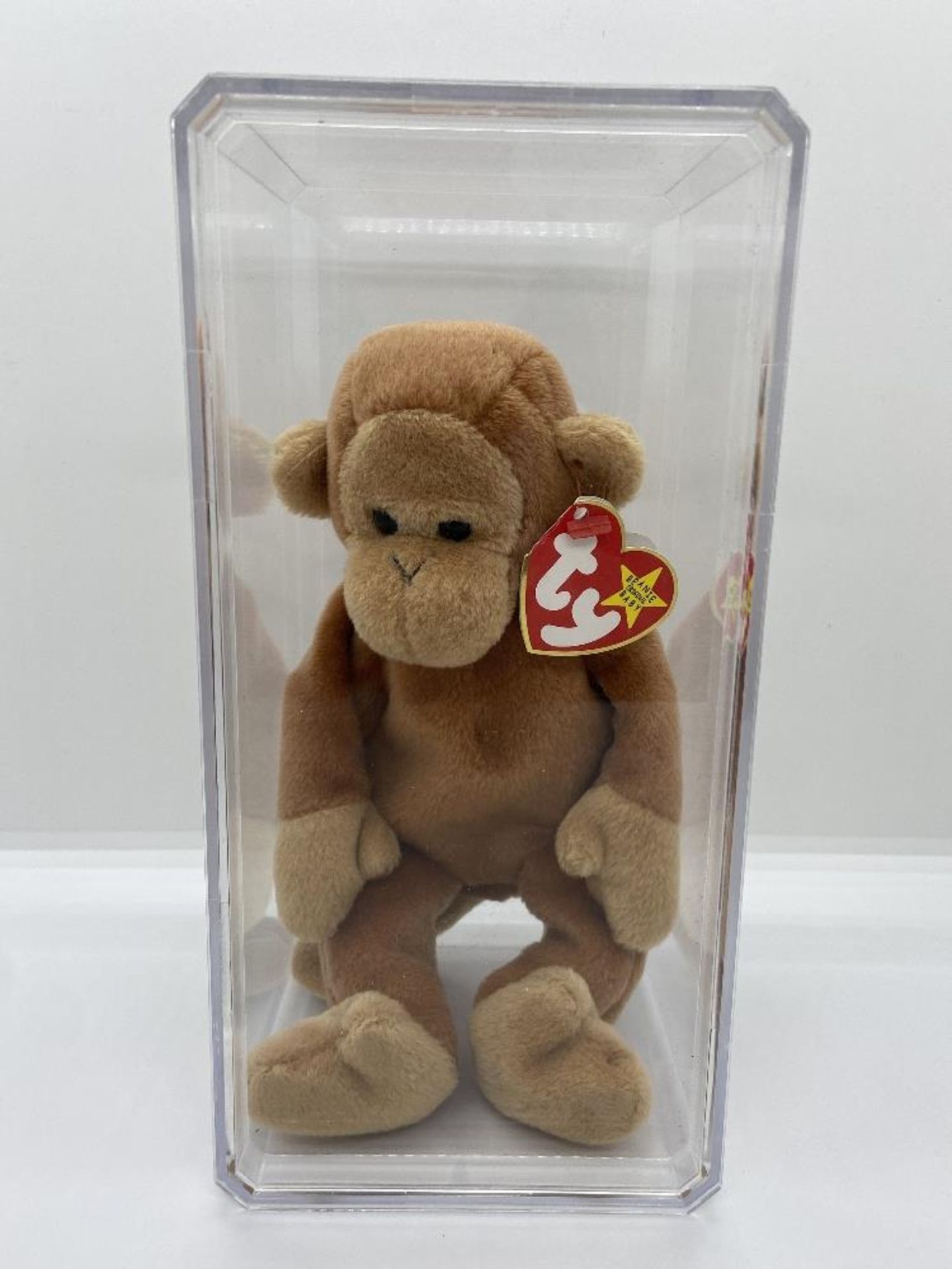 Ty Beanie Babies Bongo the Monkey, 1995, PE Pellets, In Case w/ Tags