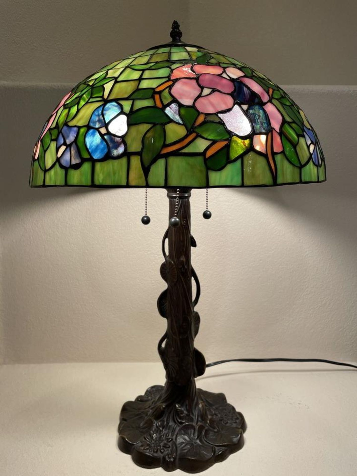 Tall Tiffany Style Lamp - 25 X 17" - Tested and working