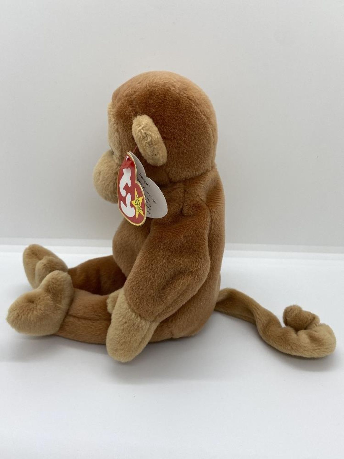 Ty Beanie Babies Bongo the Monkey, 1995, PE Pellets, In Case w/ Tags - Image 5 of 10