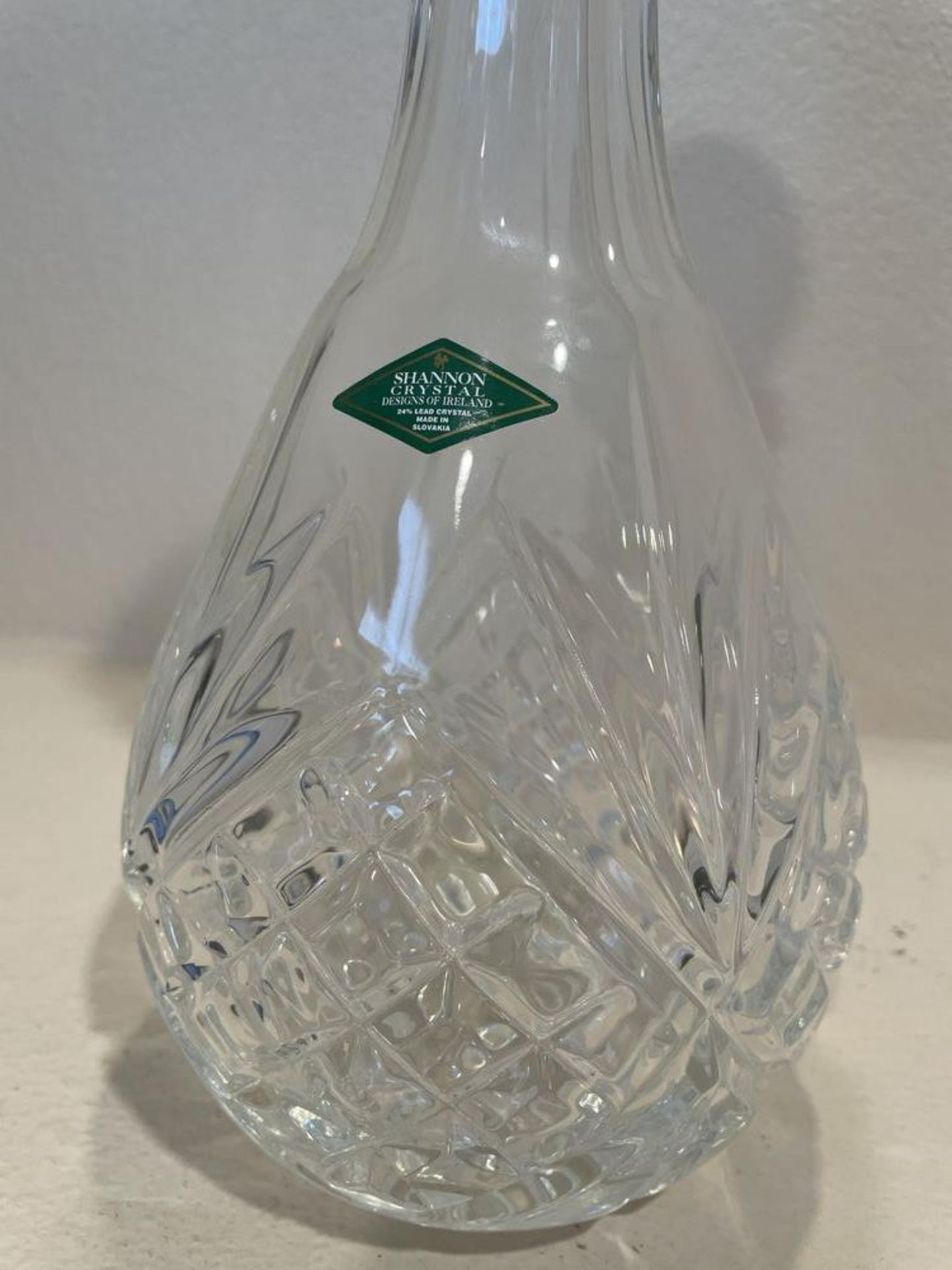 Shannon Crystal Wine Carafe with Lid, Made in Slovakia - 13 x 5" - Image 3 of 8