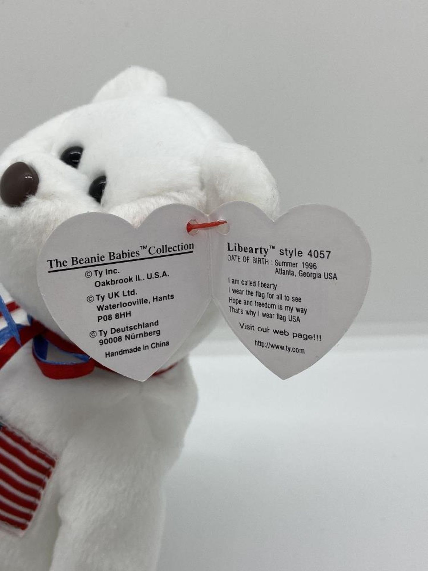 Ty Beanie Babies Libearty, USA Flag Bear, 1996, PVC, Pellets, w/ Tags - Image 6 of 9