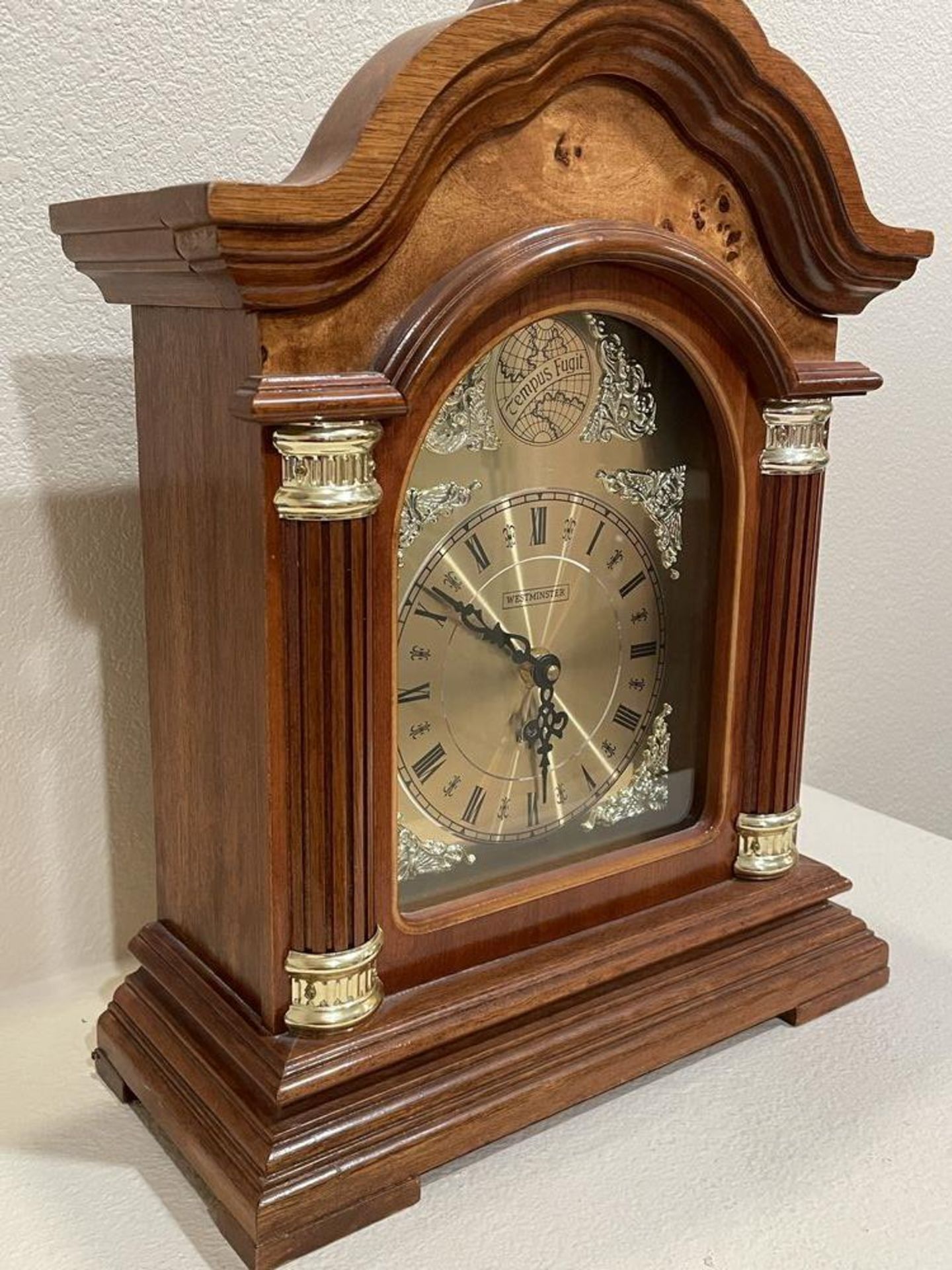 Westminster Wood Antique Looking Clock Quartz - 16.5" x 13" - Image 7 of 7