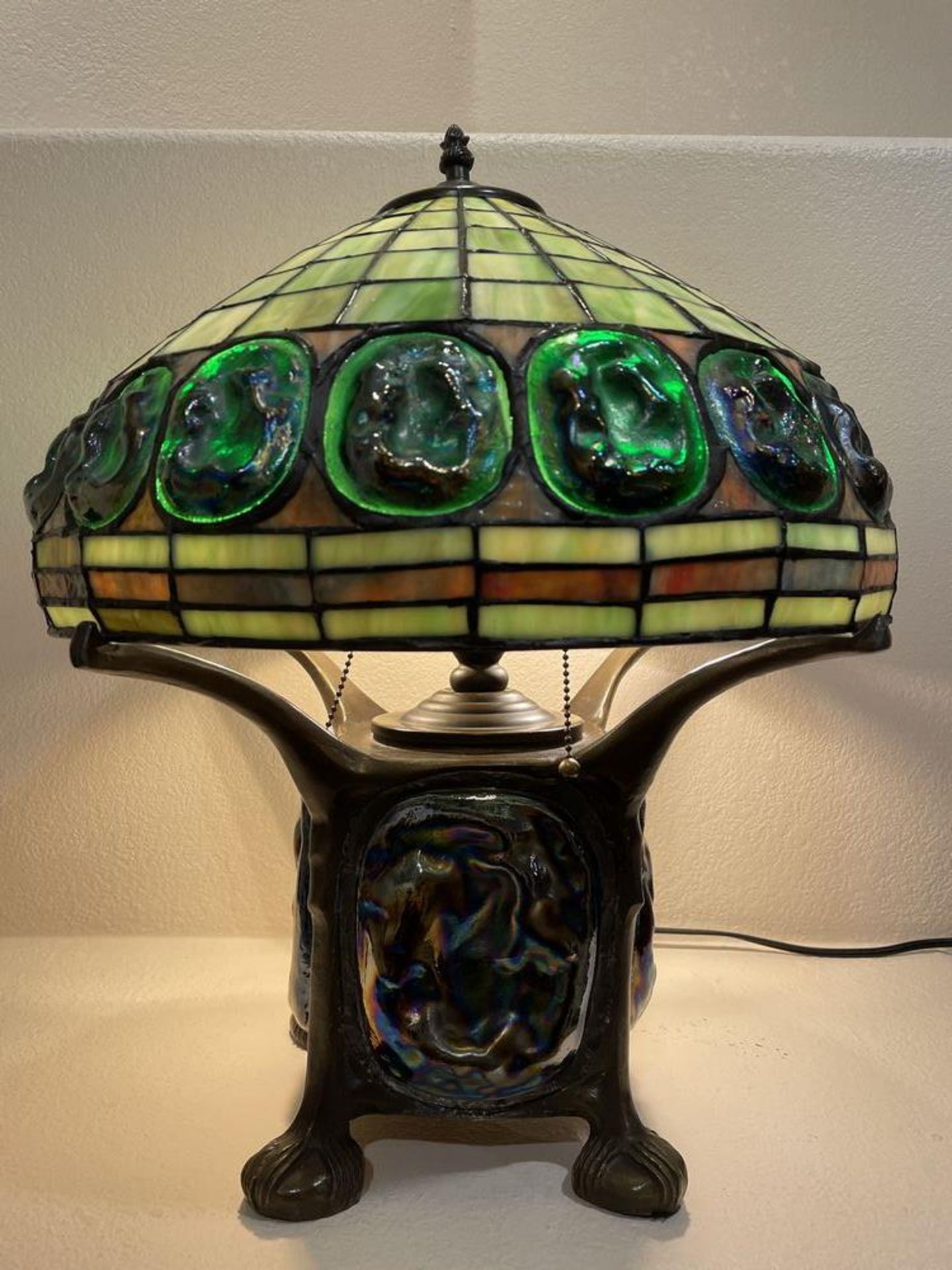 Unique Tiffany Style Four-Leg Lamp - 20 x 18"