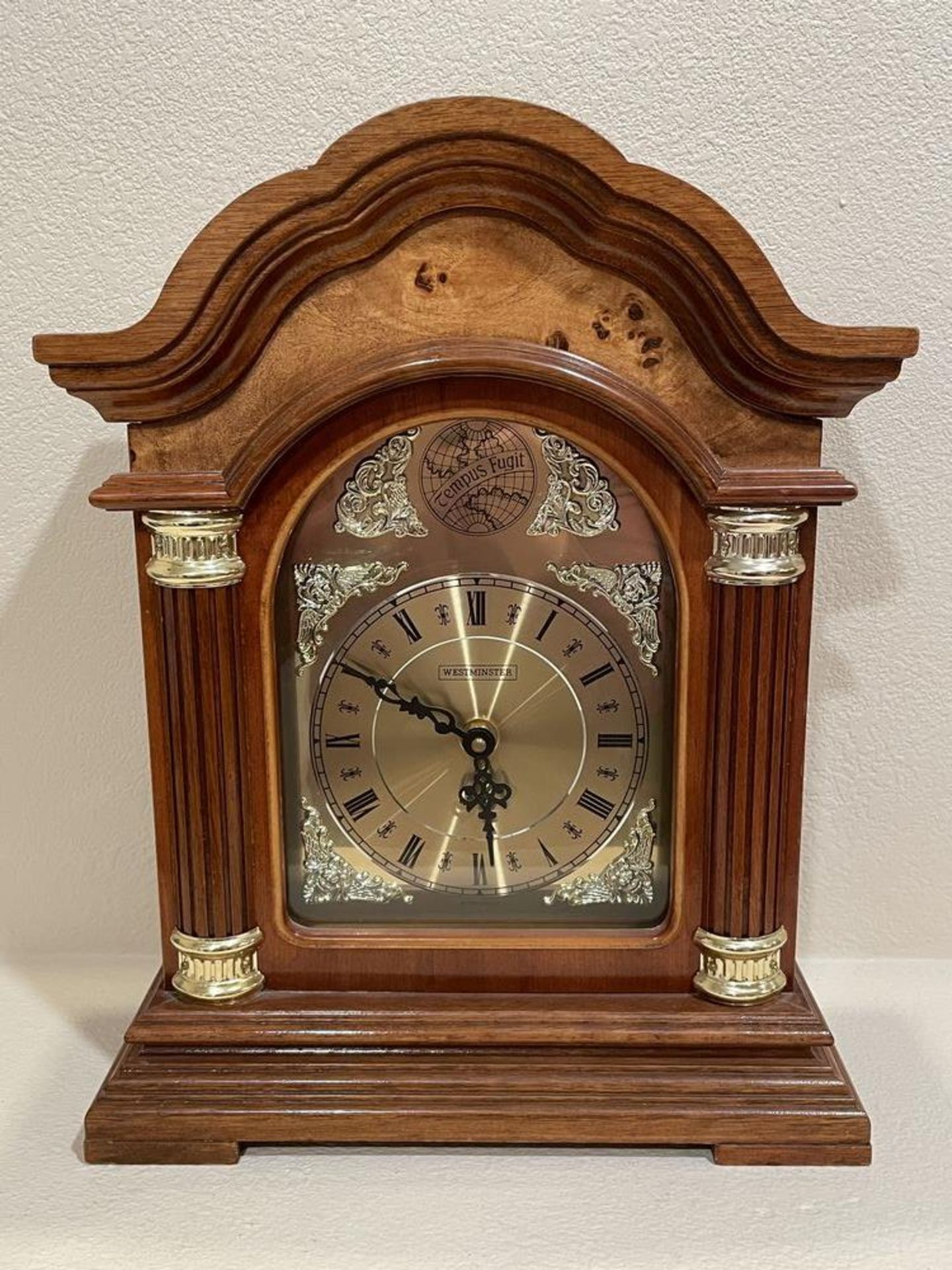 Westminster Wood Antique Looking Clock Quartz - 16.5" x 13"