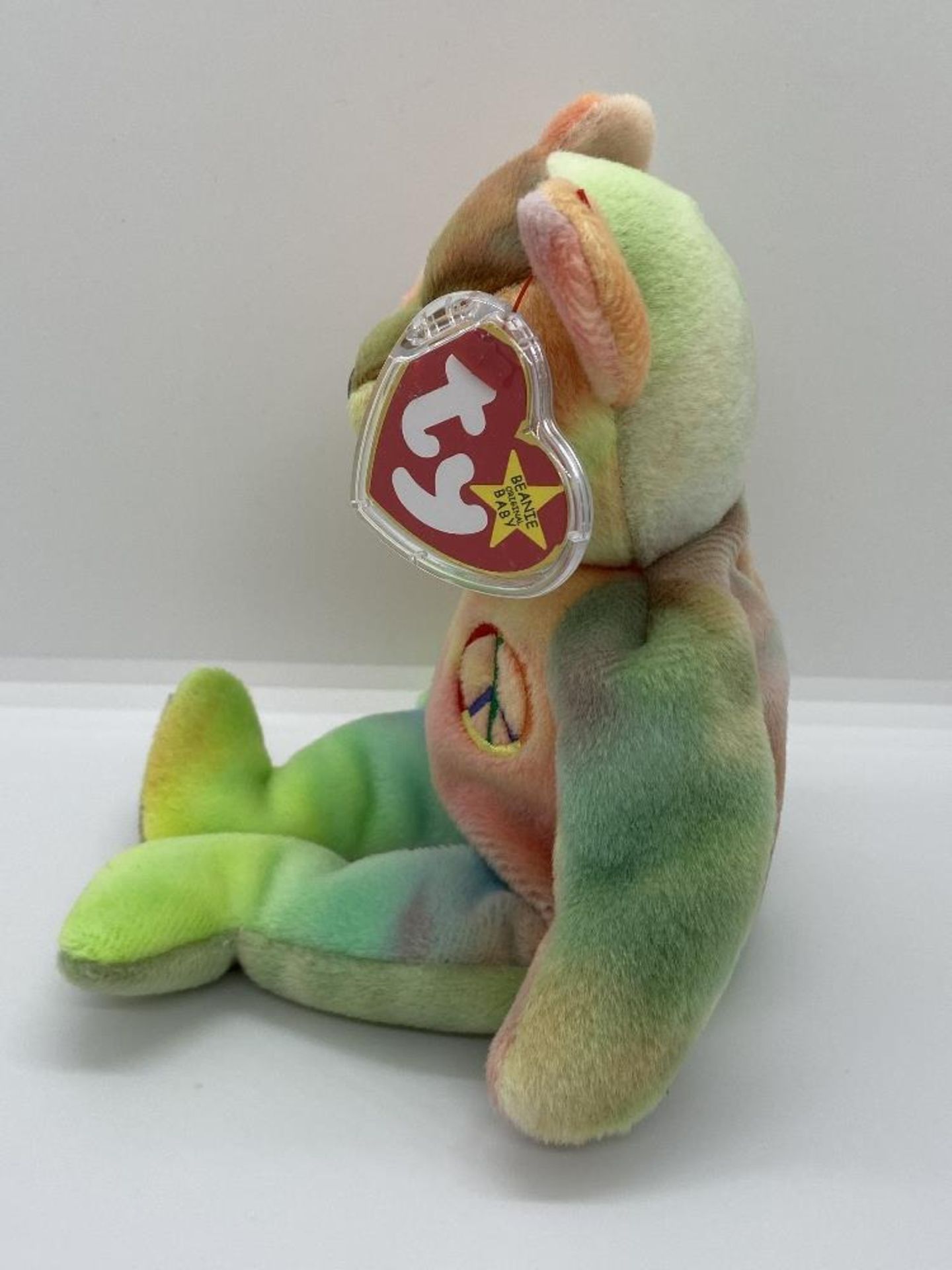 Ty Beanie Babies Peace Bear, 1996, PE Pellets, In Case w/ Tags - Image 5 of 11