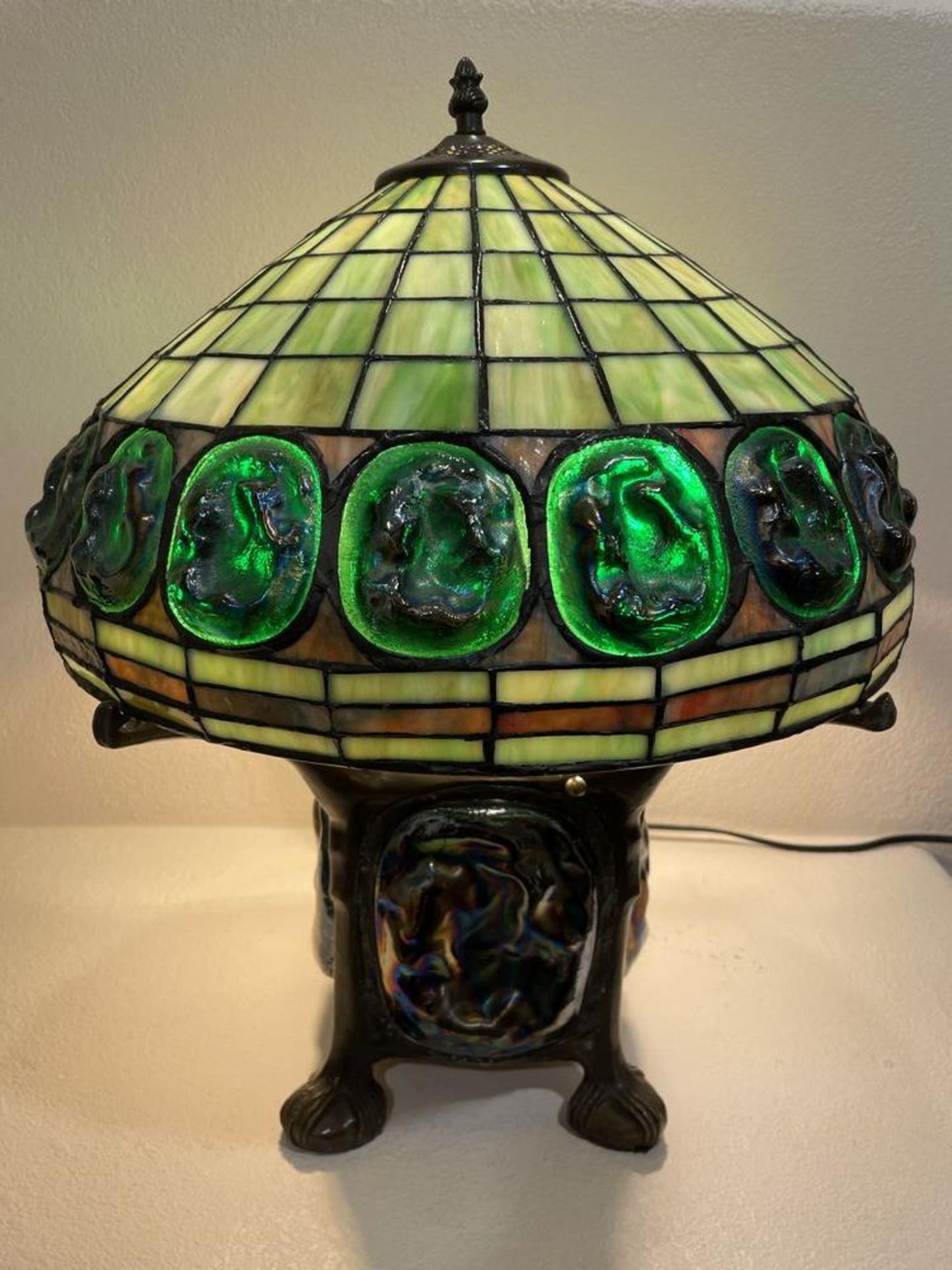 Unique Tiffany Style Four-Leg Lamp - 20 x 18" - Image 2 of 10