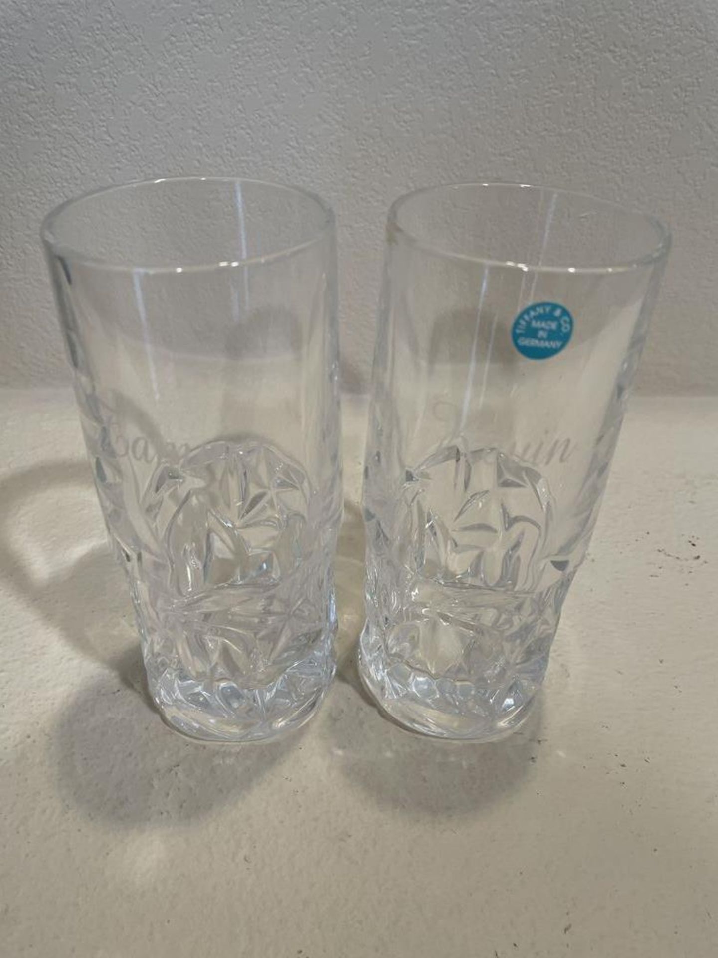 2 Tiffany and Co Crystal Glasses, Made in Germany - 6.5" Tall - Image 2 of 8