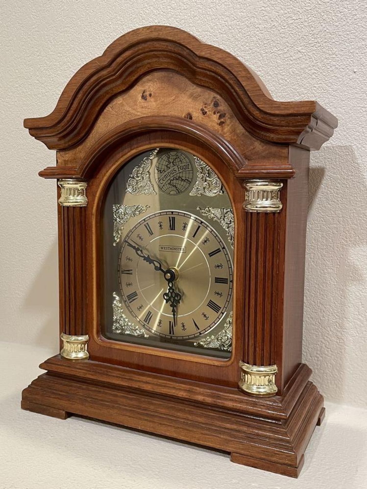 Westminster Wood Antique Looking Clock Quartz - 16.5" x 13" - Image 3 of 7