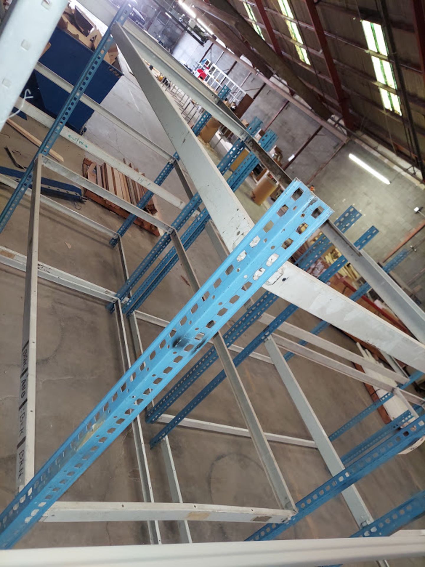 Blue & White Warehouse Rack, 49" x 97" x 87" Tall