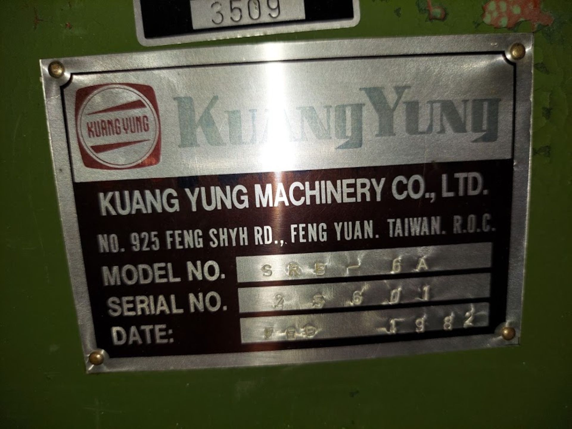 Kuang Yung Round Pole Belt Sander, Model #SRB6A, 3 Hp 220-440 Volt 3 ph - Image 3 of 6