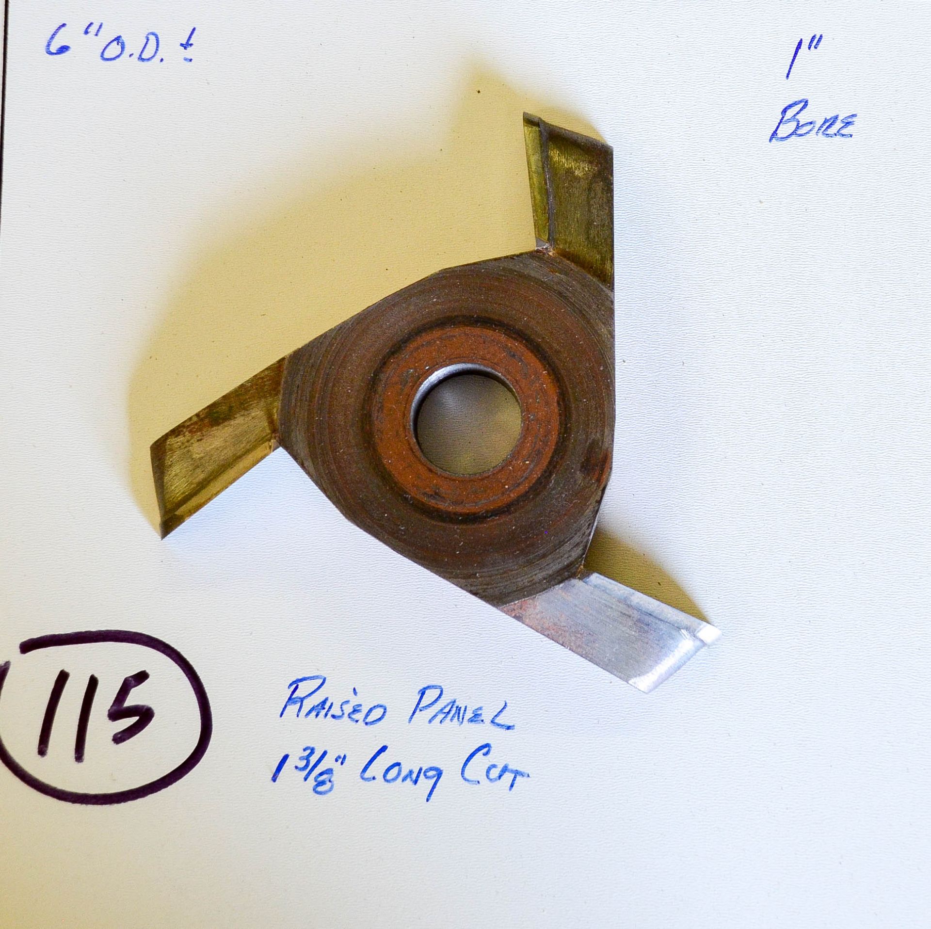 Shaper Cutter, Raised Panel Cutter, 1-3/8" Long Cut, 6" Outside Diameter, 1" Bore, See Pics for