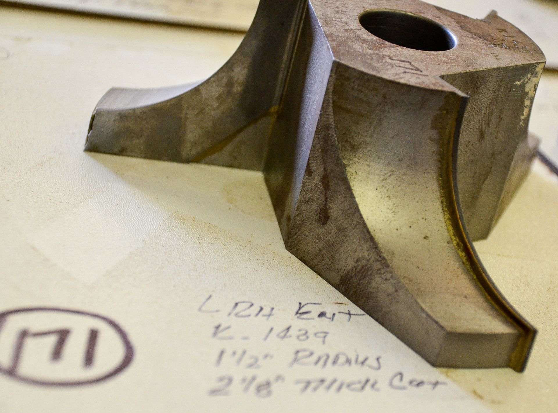 Shaper Cutter, L.R.H. ENT. K 1439 1-1/2" Radius, 2-1/8" Thick Cut, 5" Outside Diameter, 1" Bore - Image 2 of 2