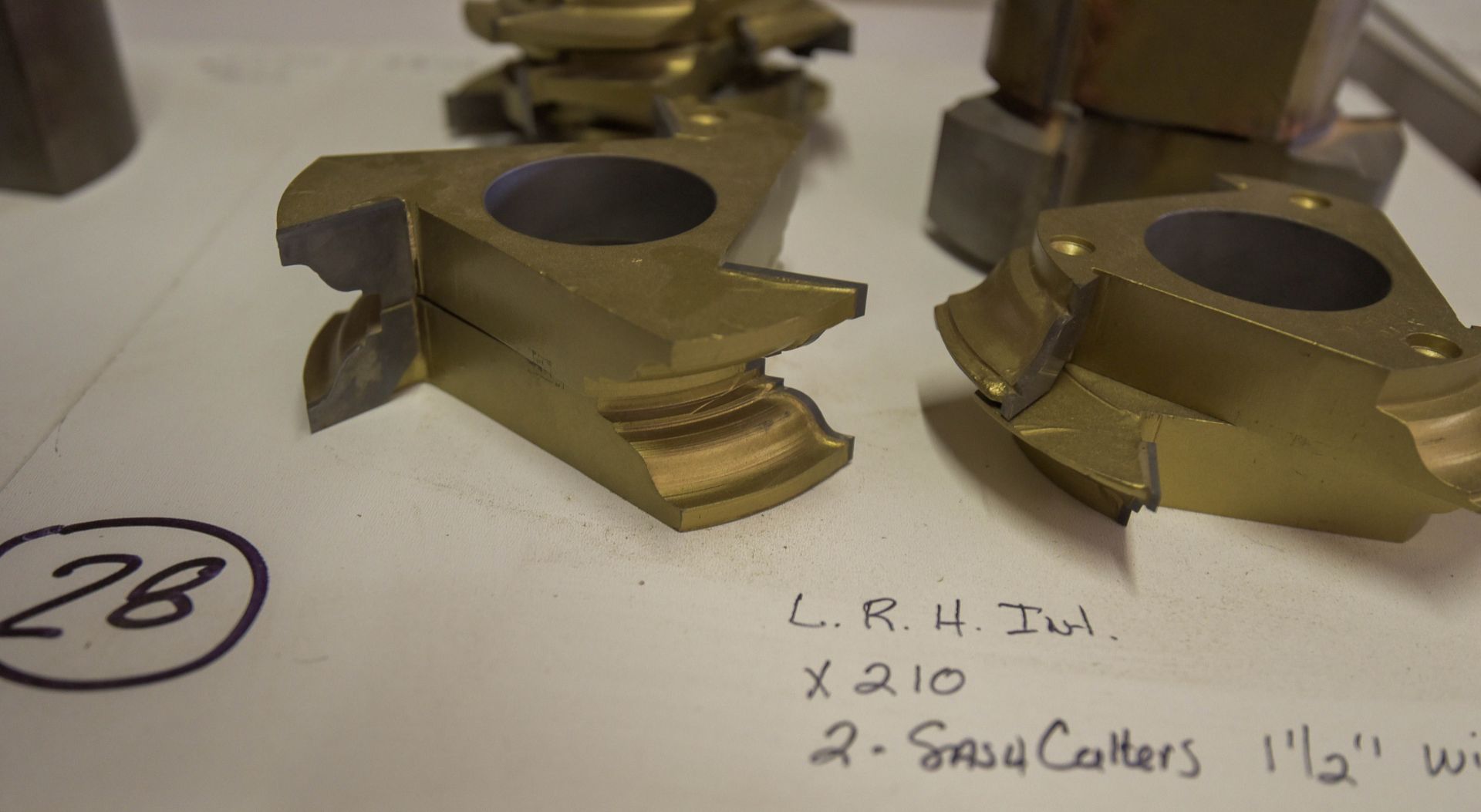 Shaper Cutters, L.R.H. ENT., X 210 (2) 13/16" Stile and (2) 13/16" Rail Cutters, (5) Center Cutte - Image 2 of 2