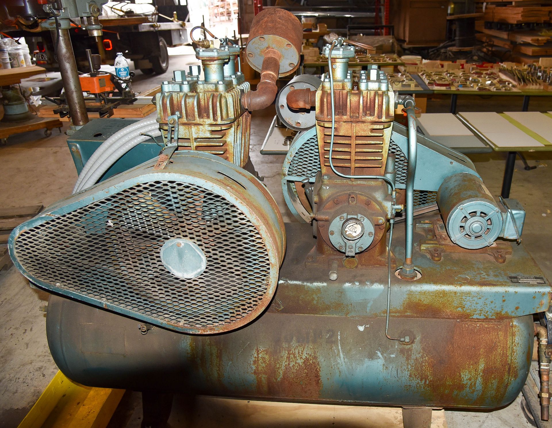 Quincy Air Compressor, 2 - 5 hp Motors and 2 - 5 hp Pumps, 60 Gallon Tank - Needs Work - Image 2 of 4