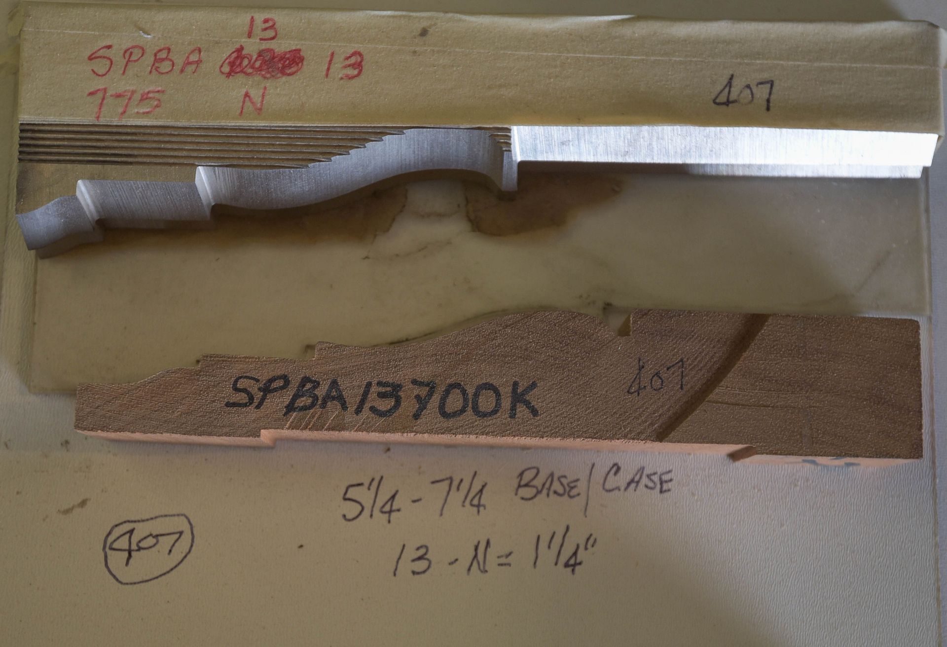 Moulding Knives, 5-1/4" - 7-1/4" Base/Case, 13-N = 1-1/4", Knives are in Good Condition and Ready