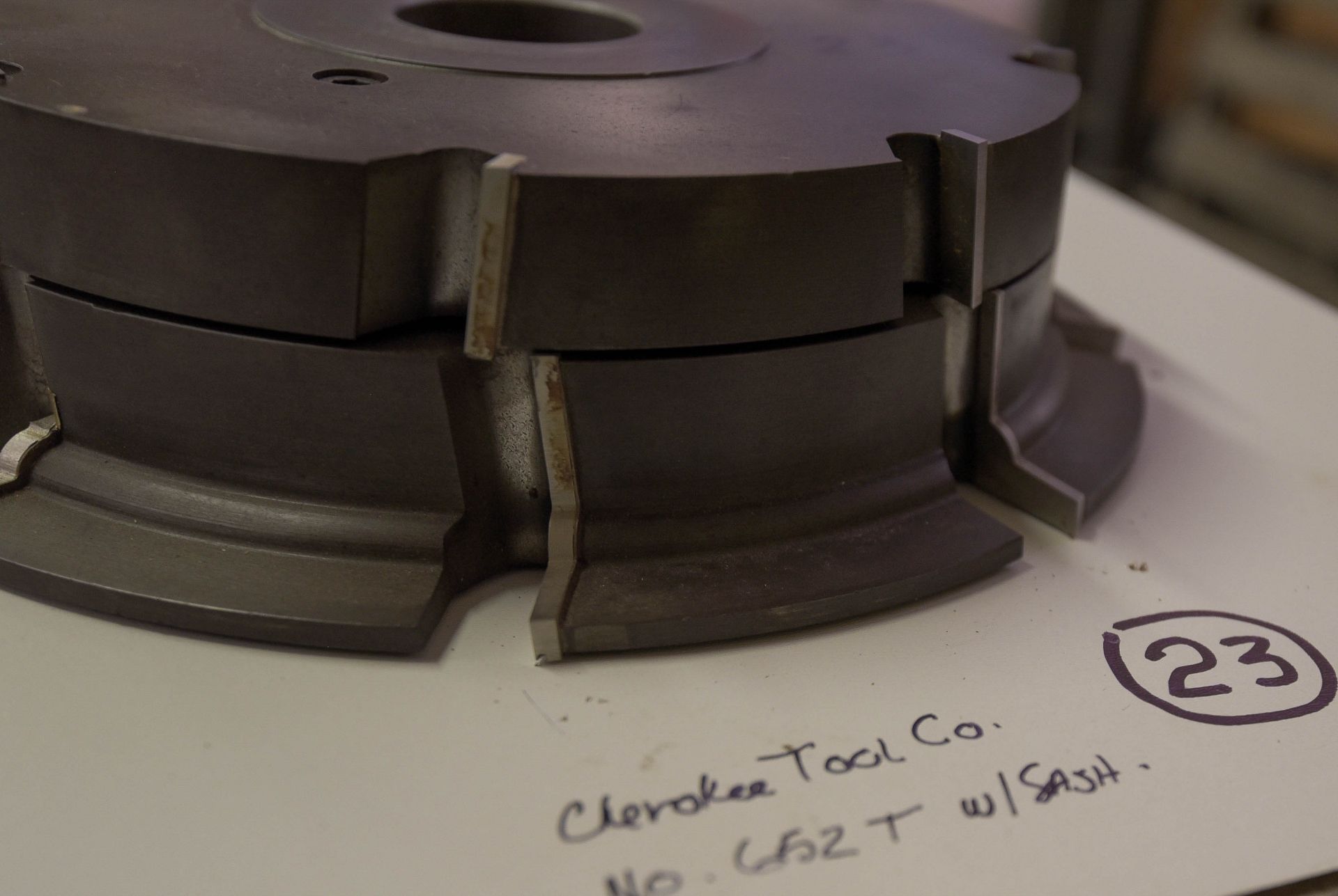 Shaper Cutters, Cherokee Tool Co, No. 652 . 1 T, 1-1/2" Thcik Detail Cutter and 1-1/4" x 9-1/2" Sa - Image 2 of 2