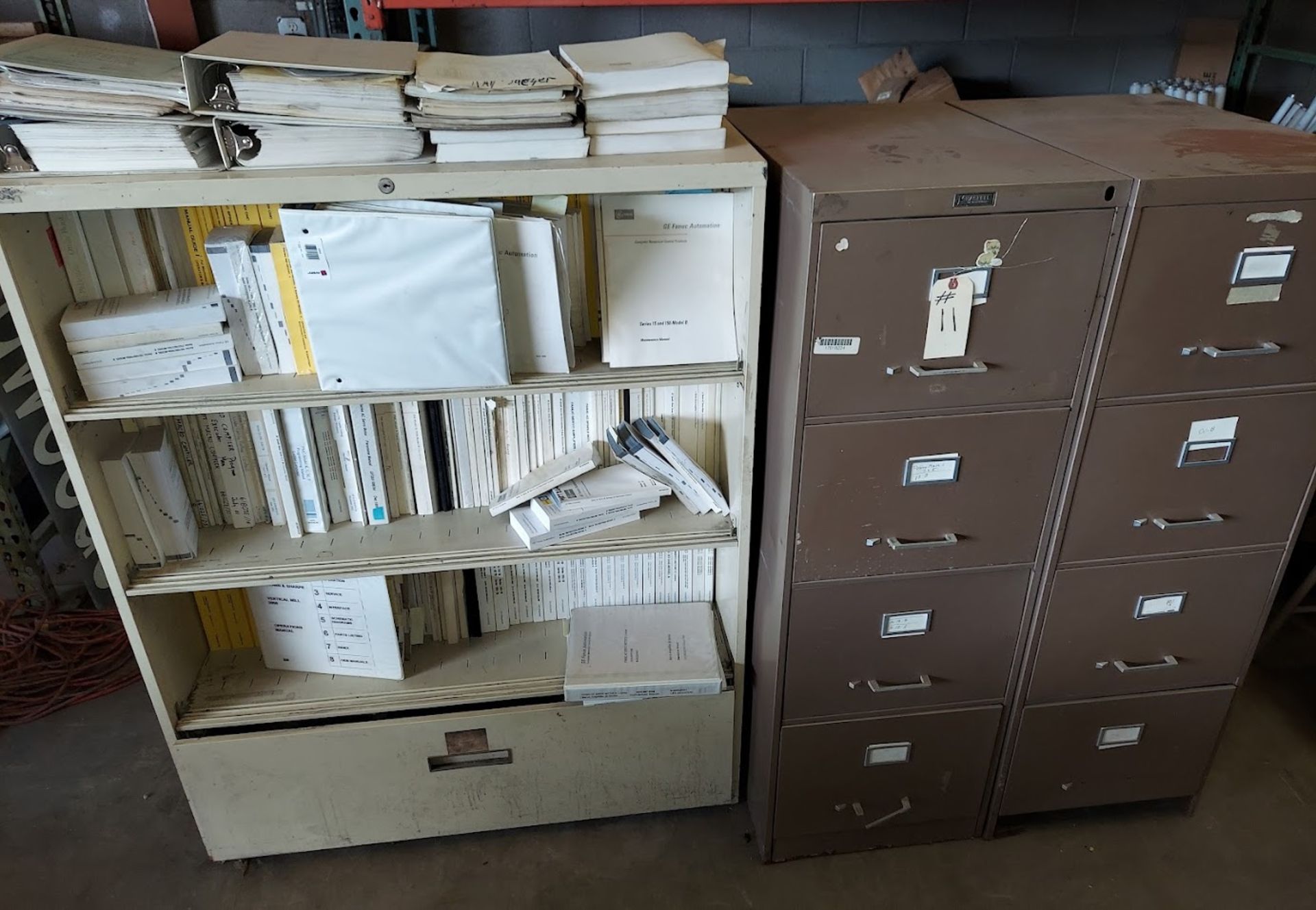 3 - Filing Cabinets full of GE Fanuc Automation Manuals, circuit board, & a lot more