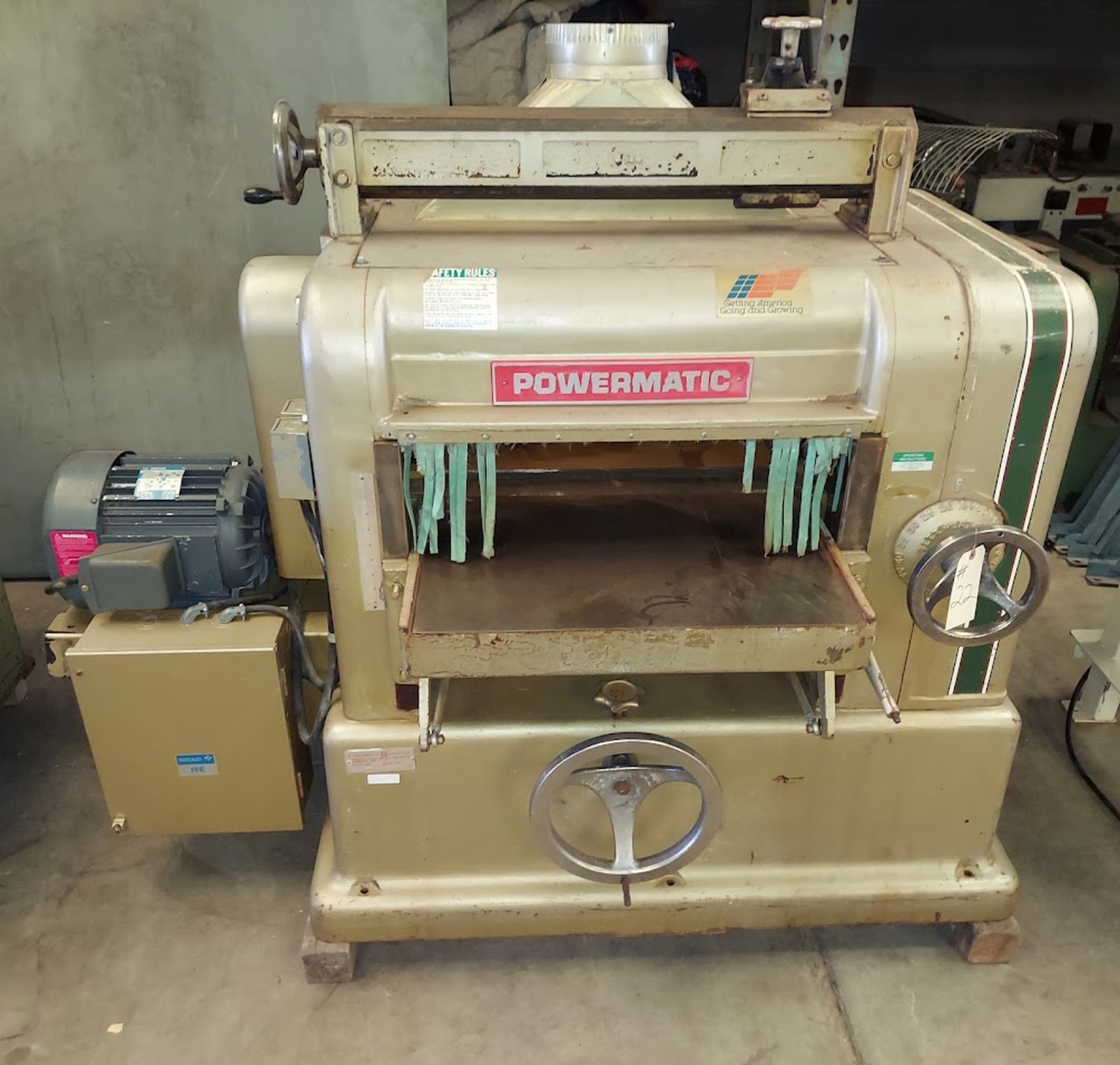 Powermatic 24" x 8" Planer, Quiet Head, Model #225, 7.5hp 230/460 Volt 3ph Motor