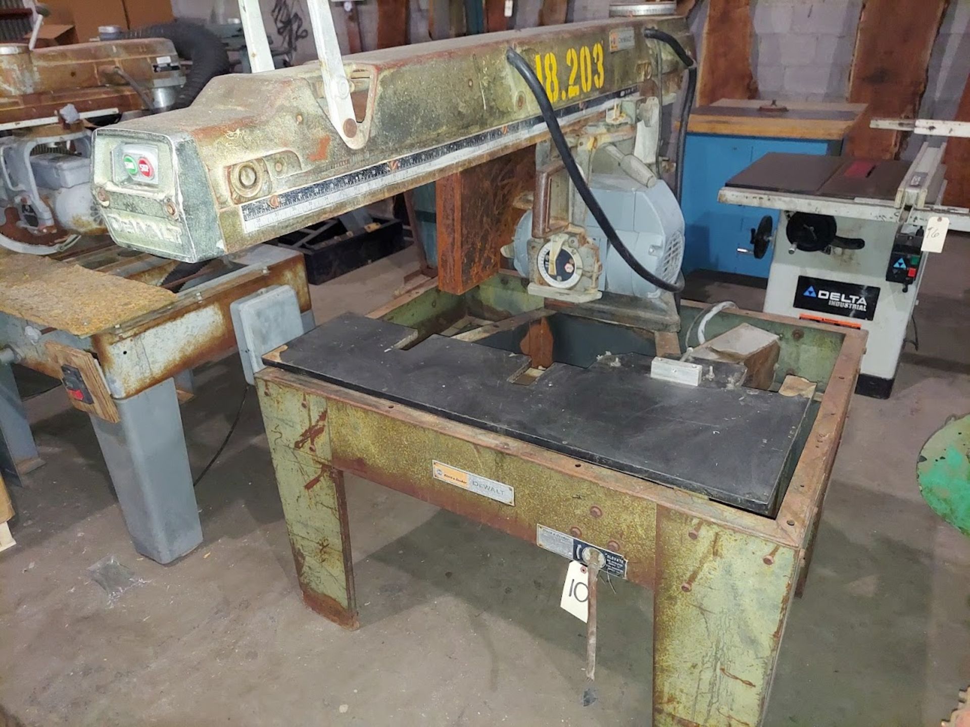 DeWalt 18" Radial Arm Saw, Model #3556, Motor is 5 HP 220 Volt 1ph