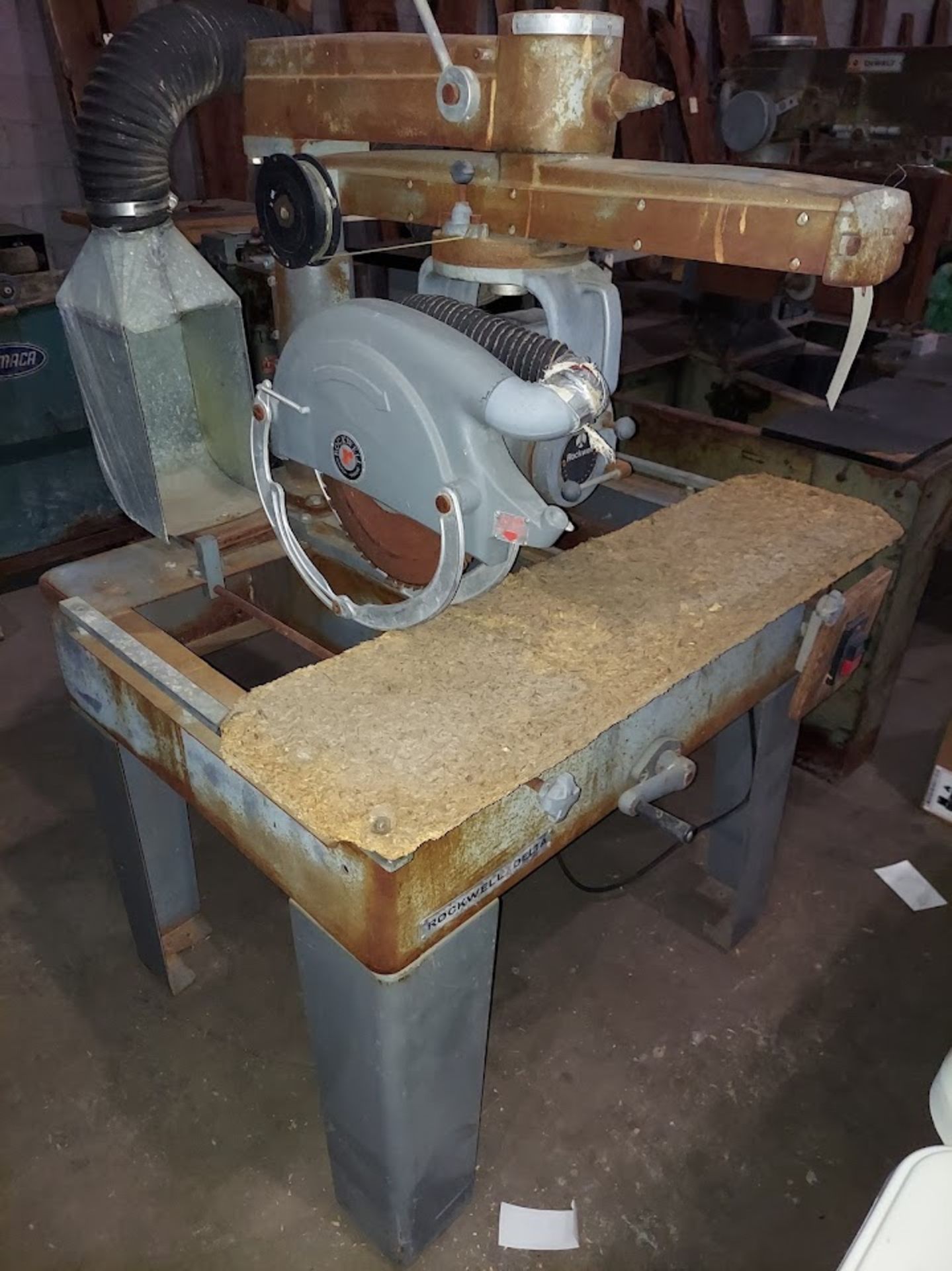 Rockwell/Delta 14" Radial Arm Saw, Model #14-RAS, Motor is 5 HP 230/460 Volt 3ph