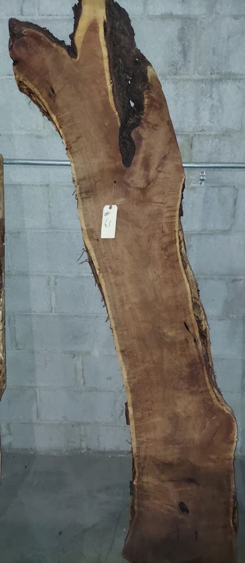 Mesquite Hardwood Lumber Slab, Size is approx. 88" x 13"-16" x 2"