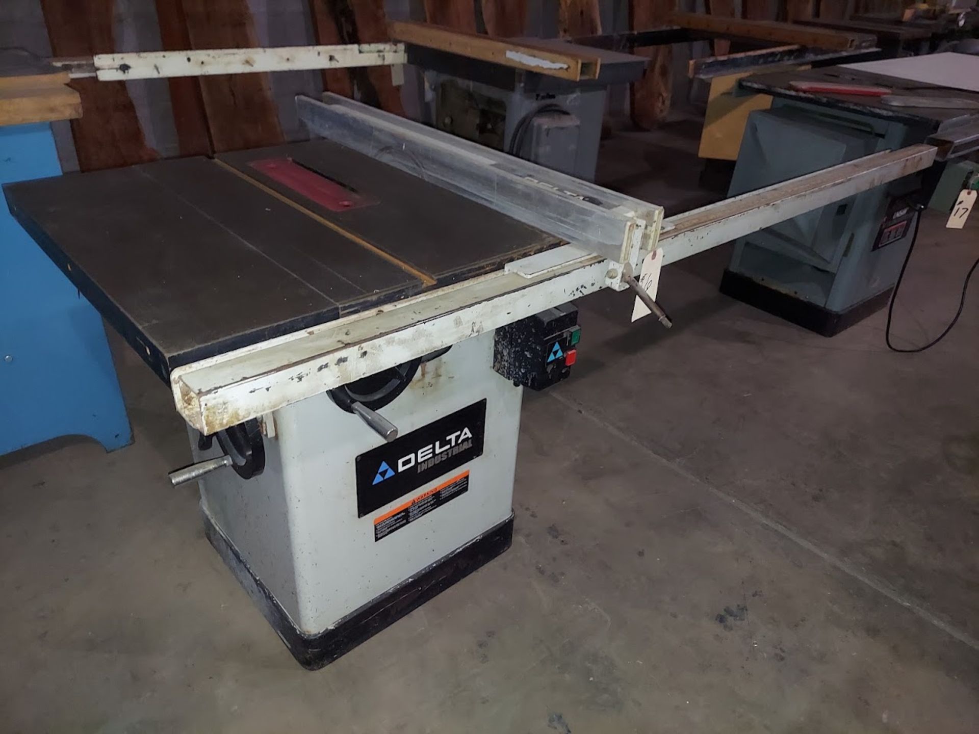 Delta Industrial 10" Cabinet Table Saw, Model #36-729, T-Square Fence & 51" Rail, Motor is 15 Amp