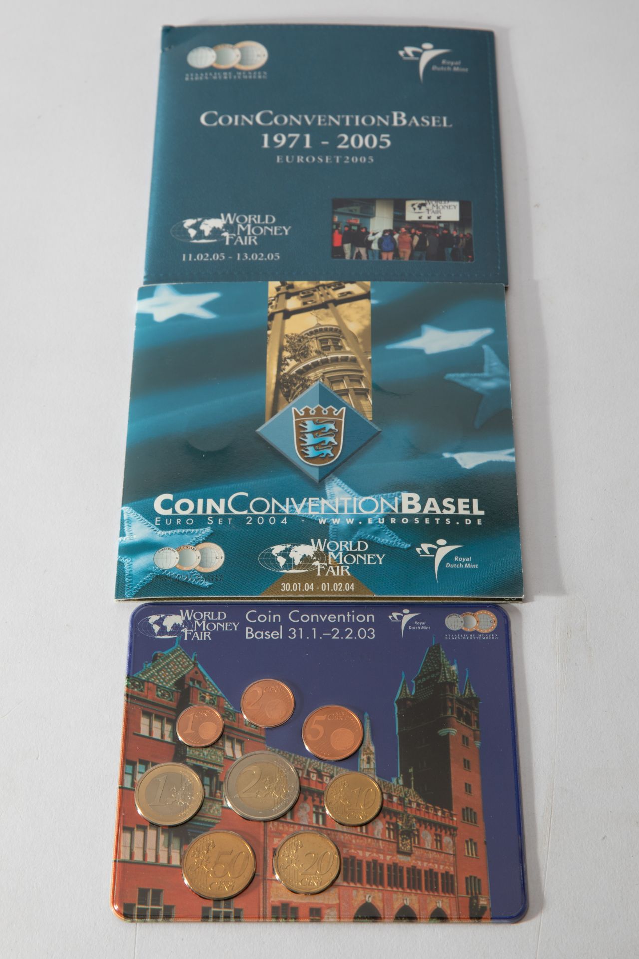 3x Netherlands Euro Coin Sets 2003-2005 Coin Convention Basel