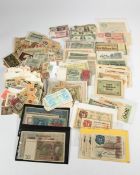 Convolute of various bank notes from various countries, partly inflation 1913-1933