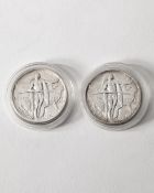 2x 1/2 Dollar USA. 1926. Oregon Trail Memorial.