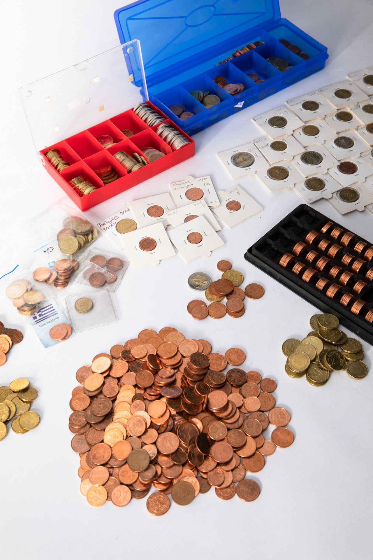 different Euro coins 1, 2, 5, 10, 20, 50 cents, 1, 2 Euro 1999-2017 - Bild 2 aus 23