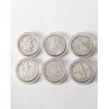 6 x 1/2 Dollar 1922,1925,1935,1936 different editions/cities