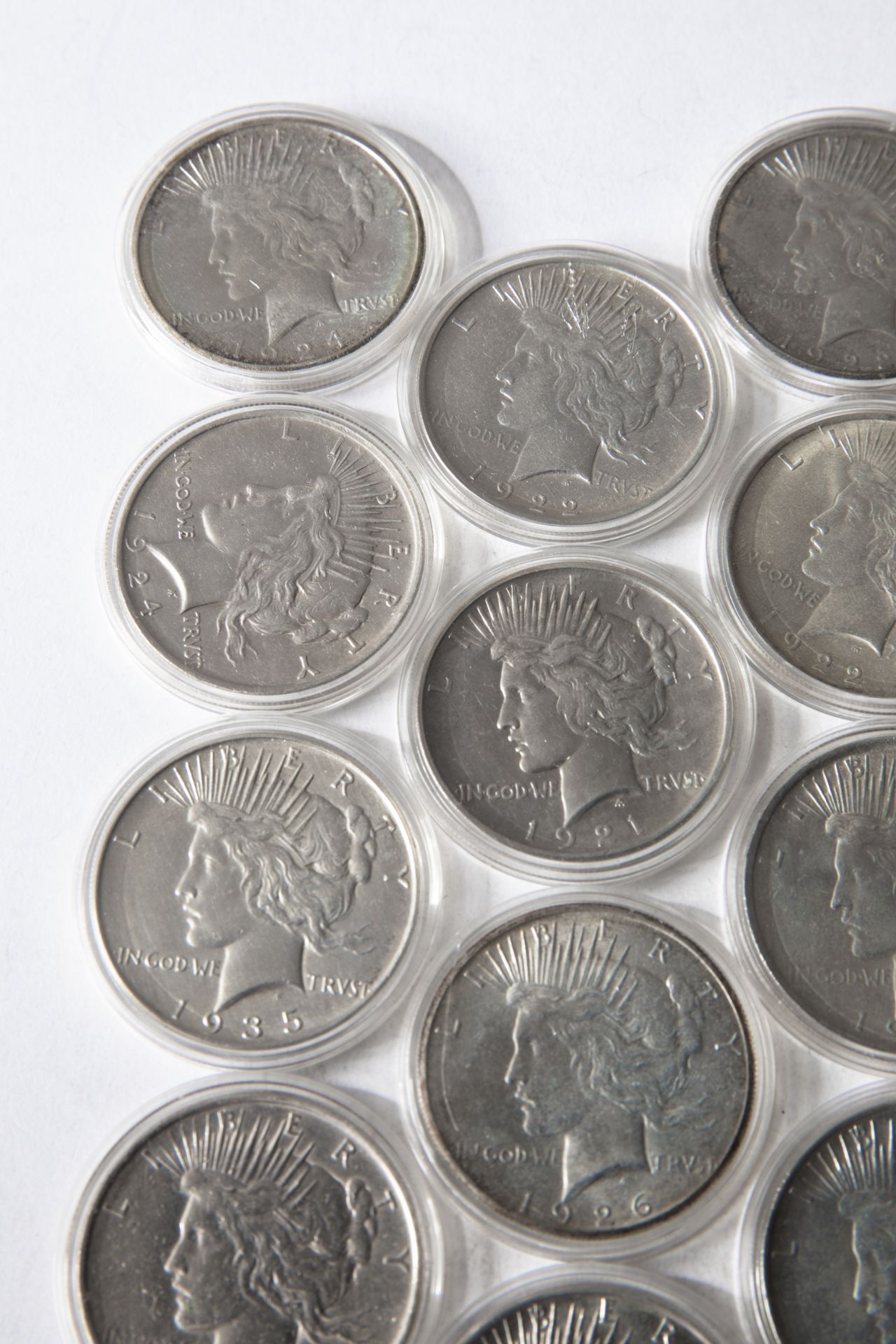 12x 1 Dollar USA. Peace Dollar. 1921-1935 - Image 2 of 7