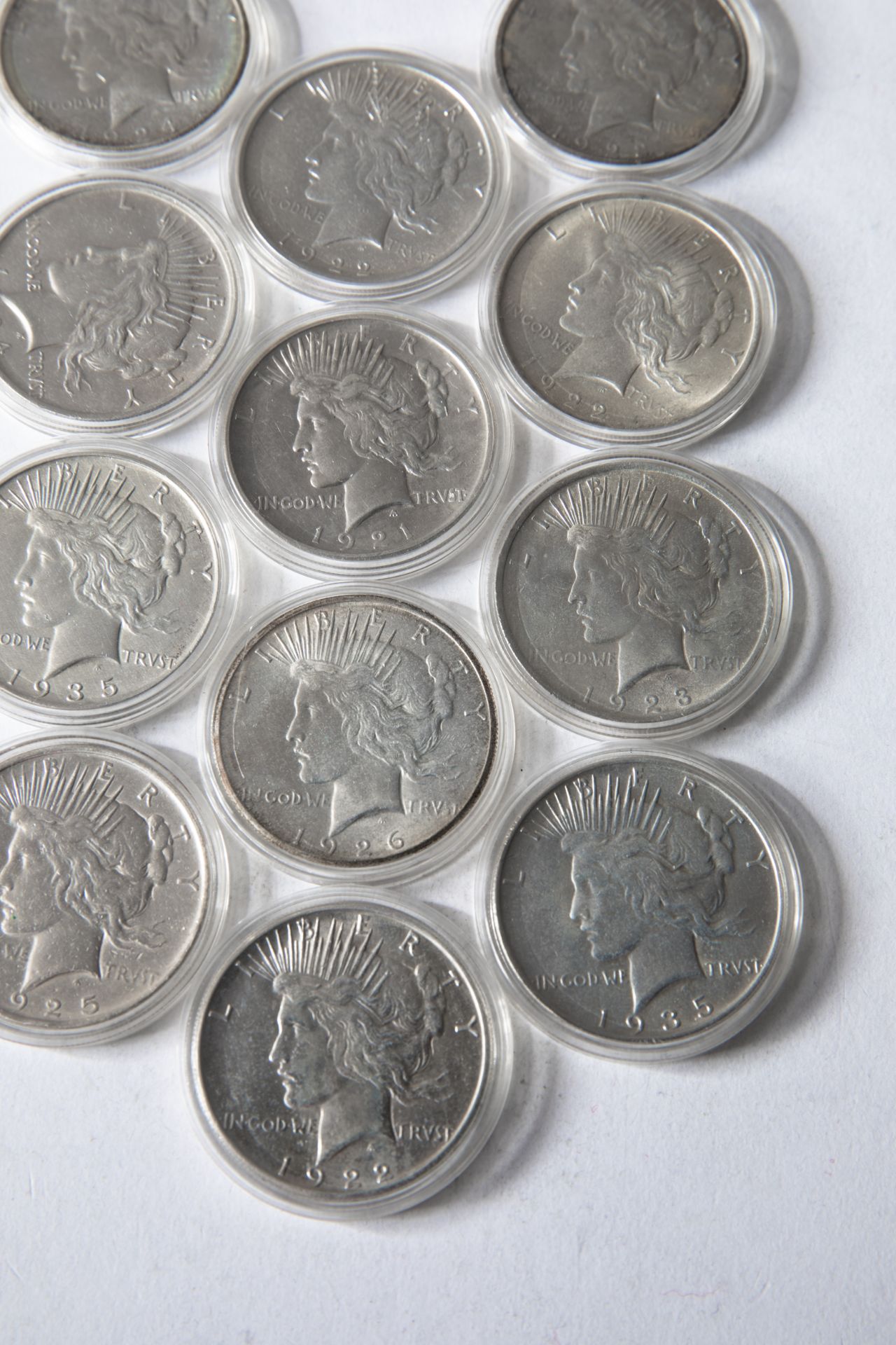 12x 1 Dollar USA. Peace Dollar. 1921-1935 - Image 3 of 7